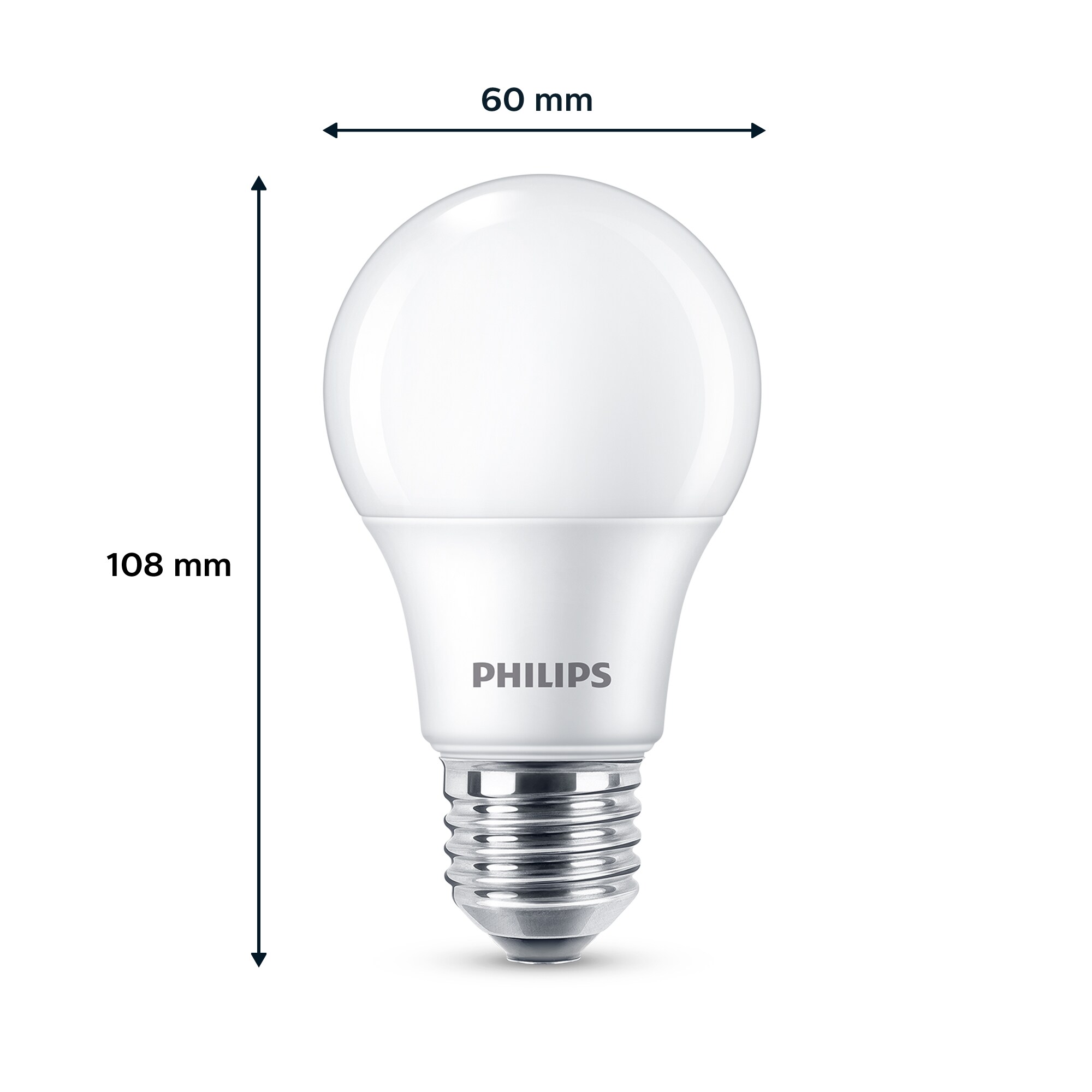 Philips LED Normallampe mit 60W, E27 Sockel, Matt, Warmwhite (2700K) 6er Pack