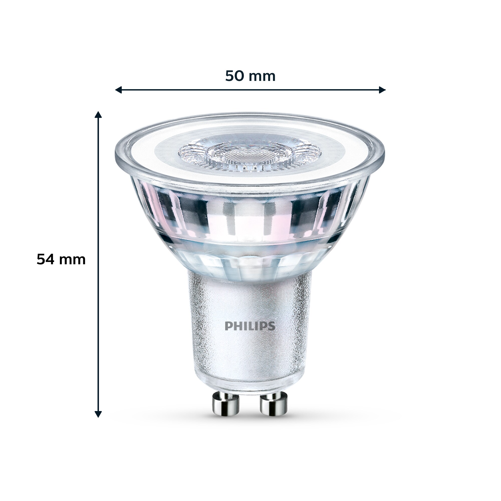 Philips LED Classic Lampe mit 50W, GU10 Sockel, Warmwhite (2700K) 6er Pack