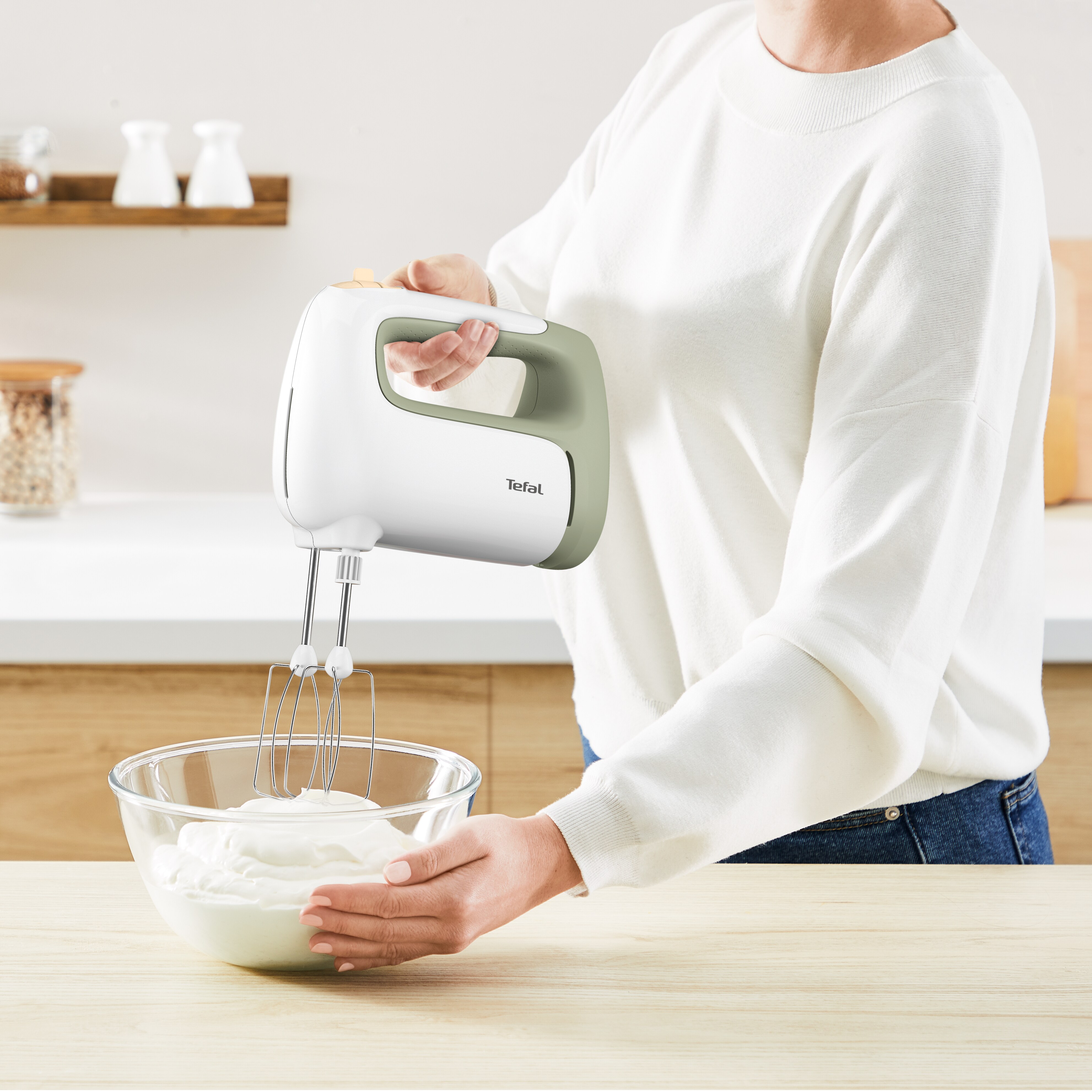 Tefal HT4640 Prep'Mix Cocoon Handmixer + Standschüssel