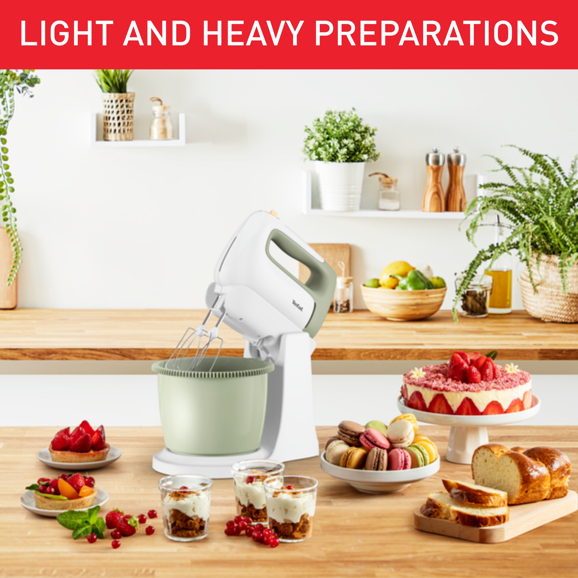 Tefal HT4640 Prep'Mix Cocoon Handmixer + Standschüssel