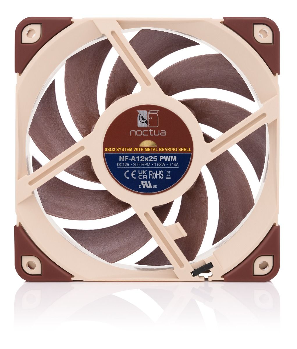 Noctua NF-A12x25 PWM 120x120x25mm, 4-Pin PWM (2000rpm, 22,6dB(A), 102,1m³/h)