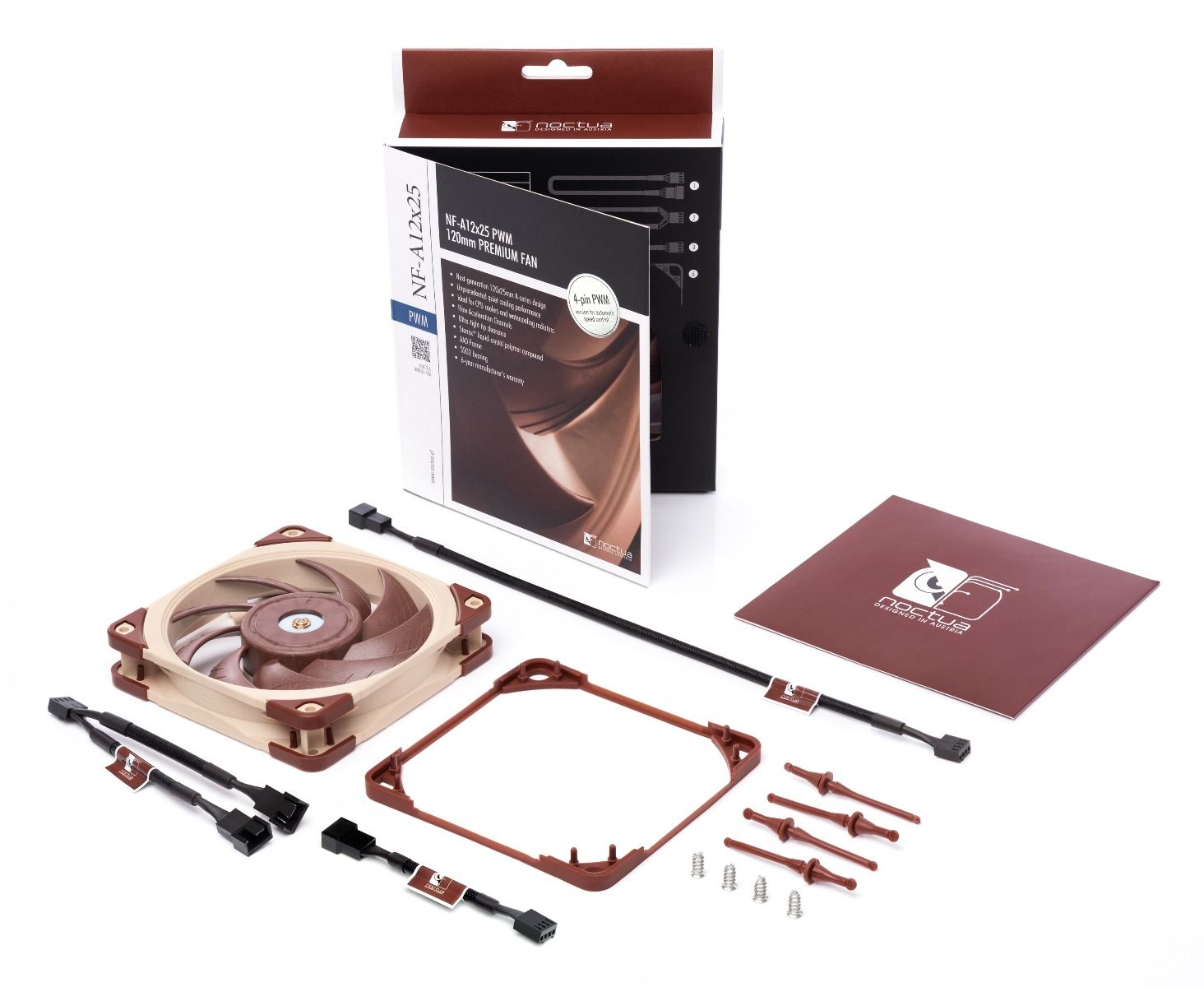 Noctua NF-A12x25 PWM 120x120x25mm, 4-Pin PWM (2000rpm, 22,6dB(A), 102,1m³/h)