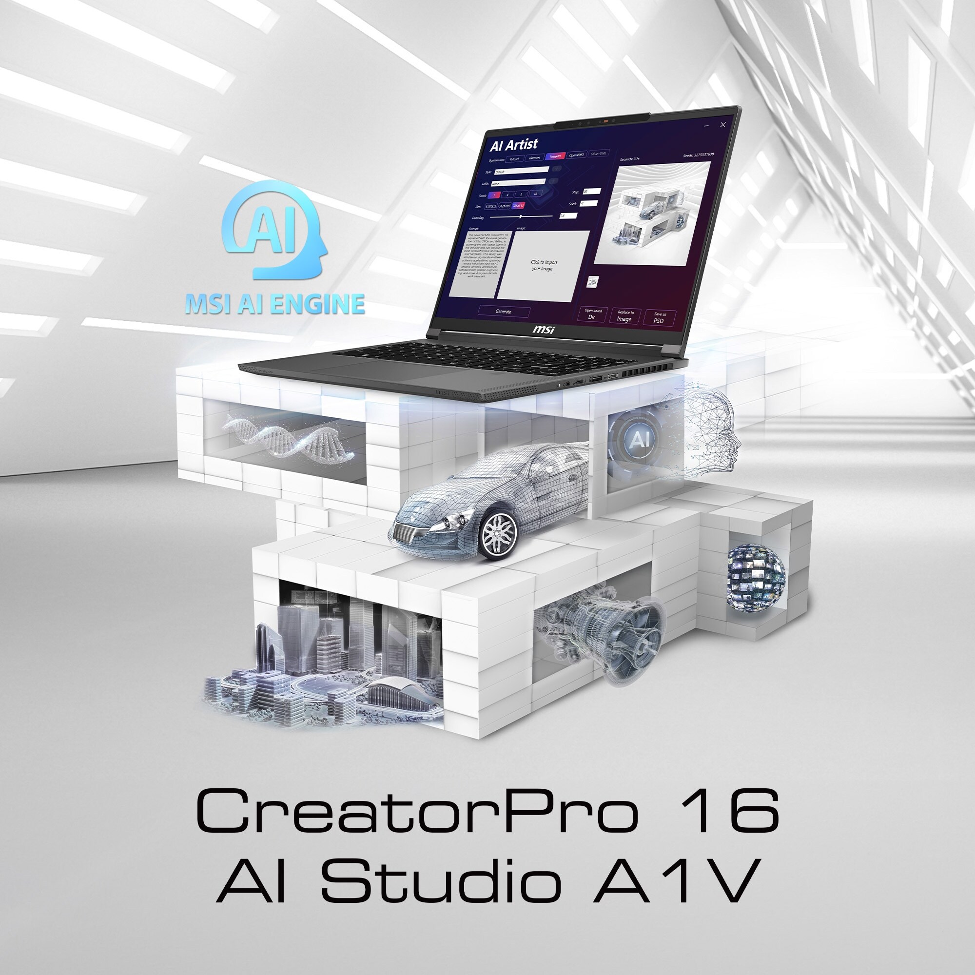 MSI CreatorPro 16 AI Studio A1VMG-066 Ultra 9 185H 64GB/2TB SSD 16"UHD+ RTX5000