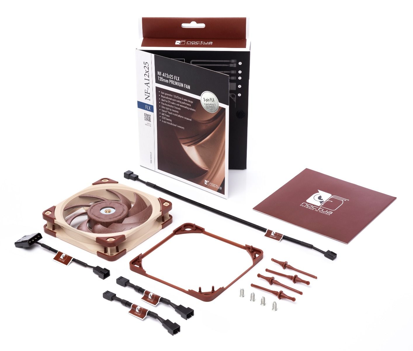 Noctua NF-A12x25 FLX 120x120x25mm, 3-Pin (2000rpm, 22,6dB(A), 102,1m³/h)