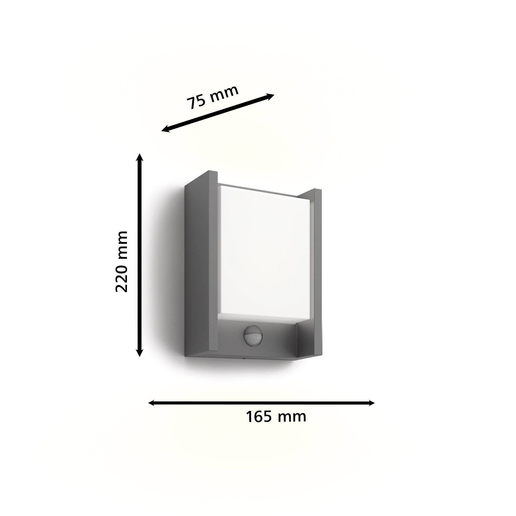 Philips Outdoor Ultra-Efficient Arbour Wandleuchte 3.8W, Bewegungssensor anthraz