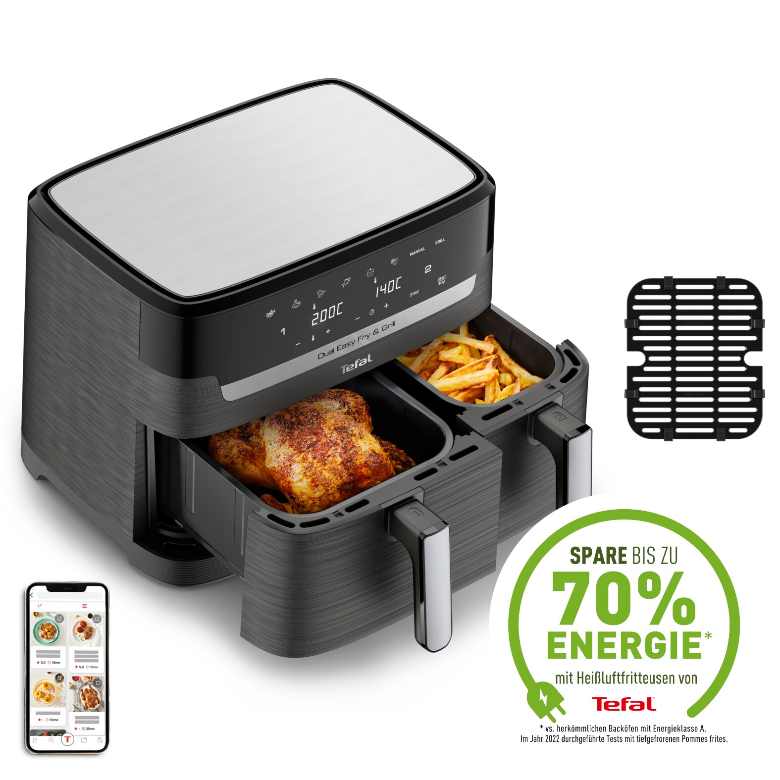 Tefal EY905B Dual Easy Fry &amp; Grill 8.3 L