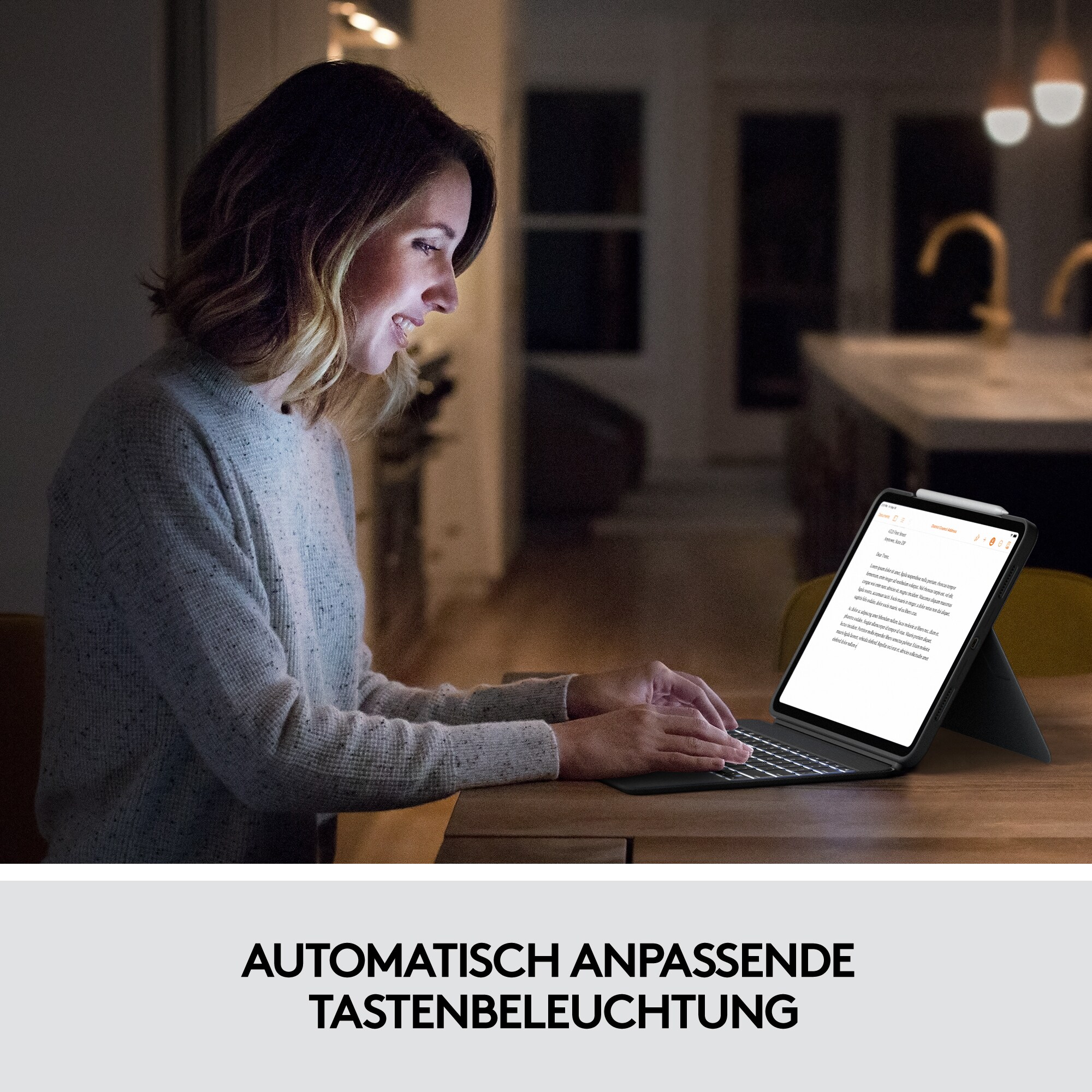 Logitech Combo Touch Tastaturcase Trackpad für iPad Pro 12,9“ (5./6. Gen) Grau