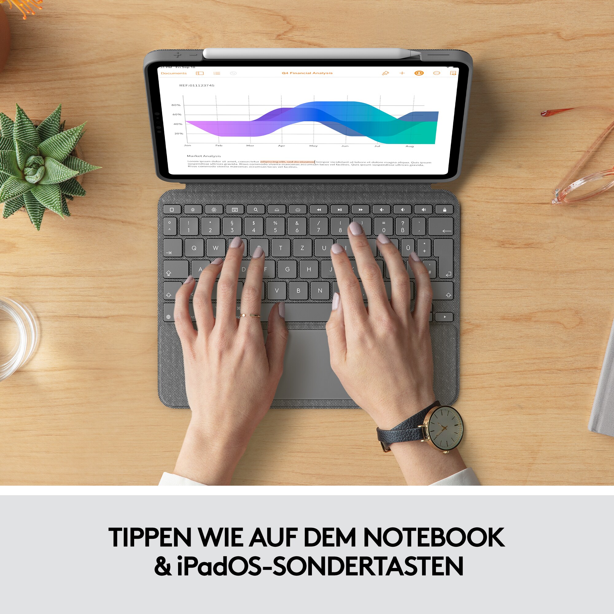 Logitech Combo Touch Tastaturcase Trackpad für iPad Pro 12,9“ (5 