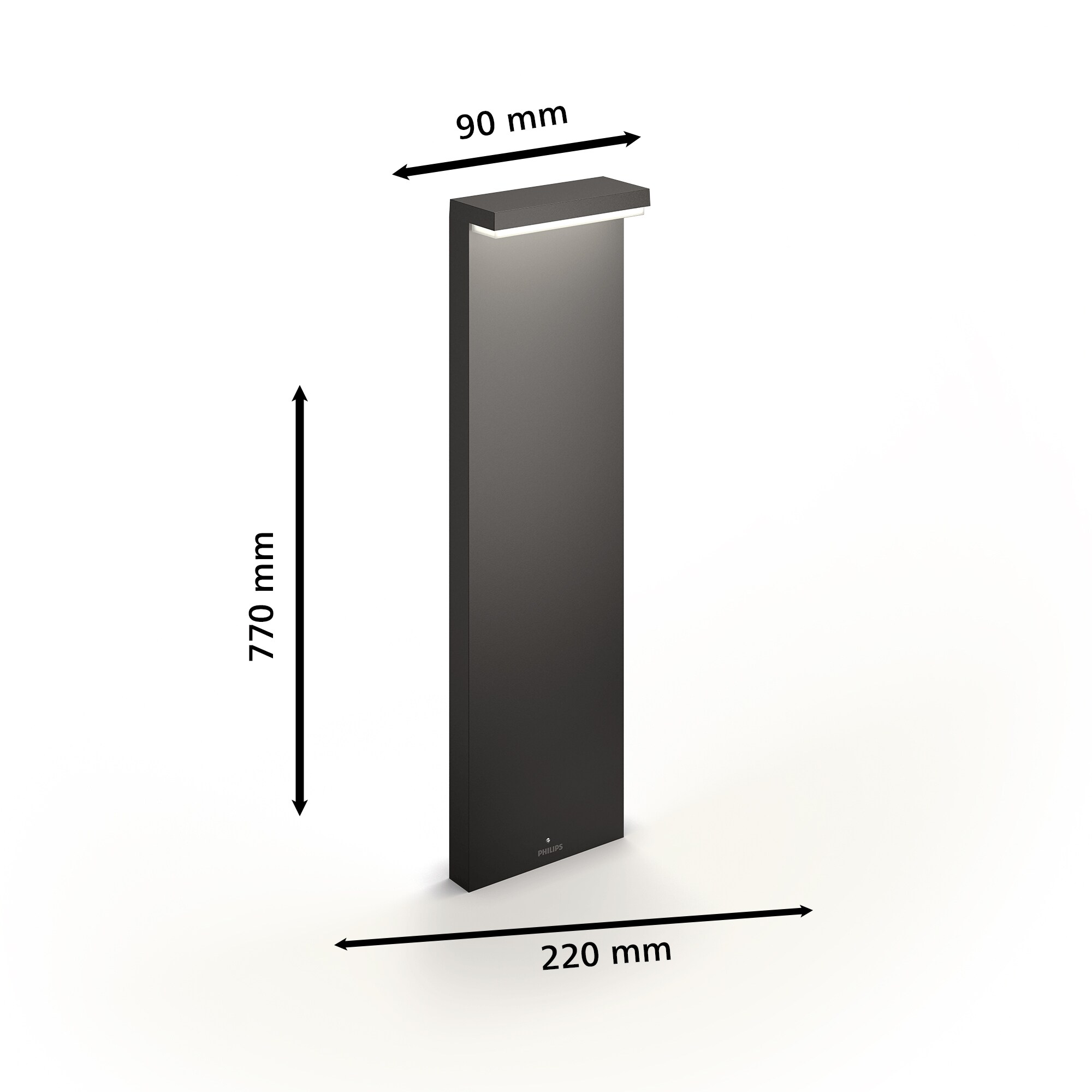 Philips Outdoor Ultra-Efficient Bustan Wegeleuchte 3.8W, 2700 Kelvin, anthrazit