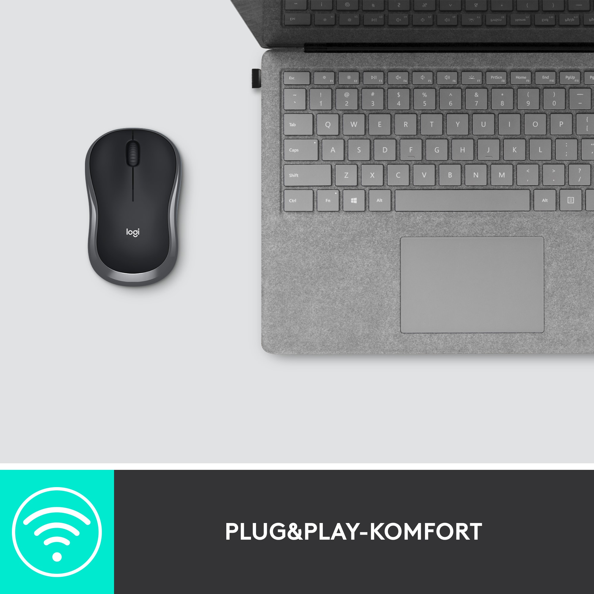 Logitech M185 Kabellose Maus Grau