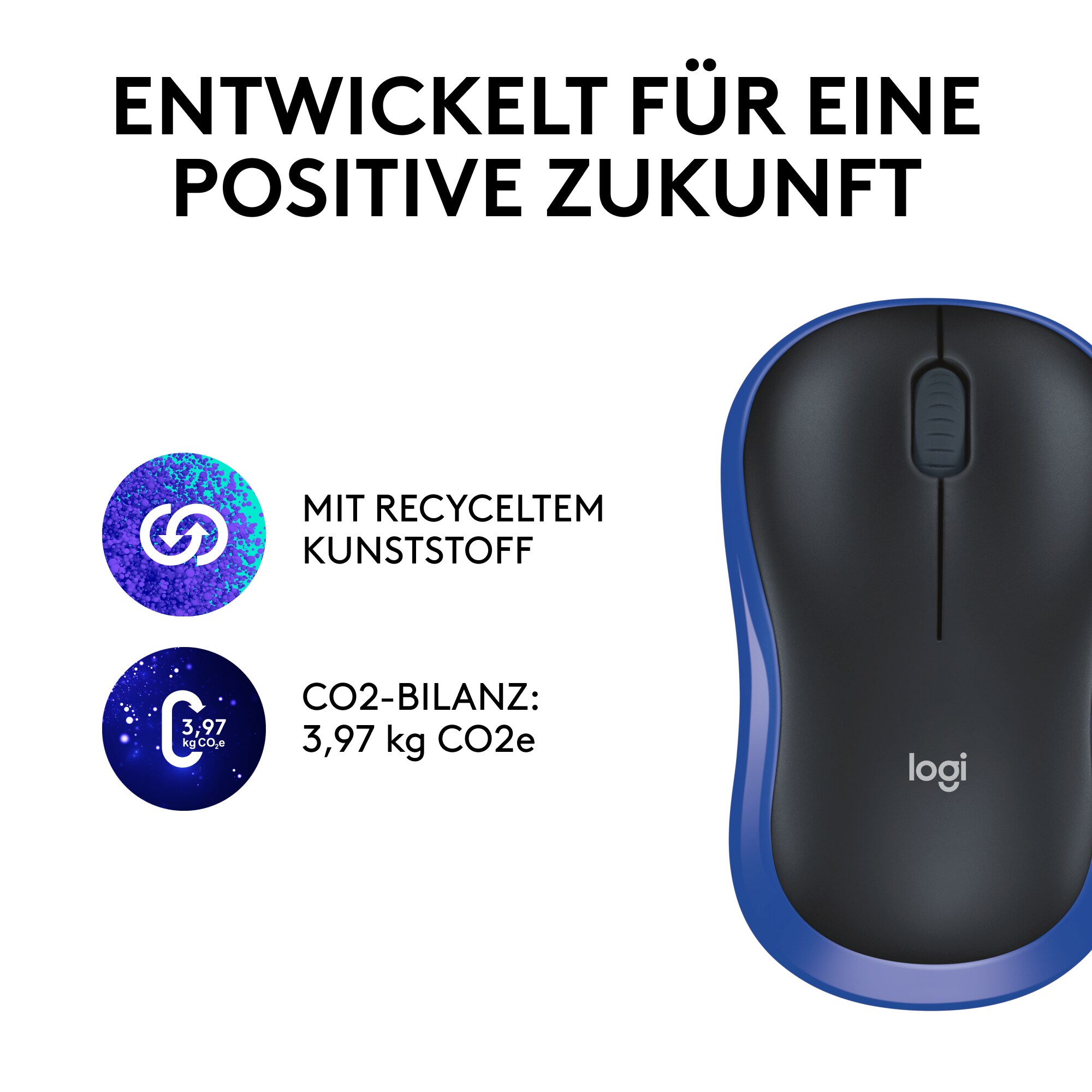 Logitech M185 Kabellose Maus Blau