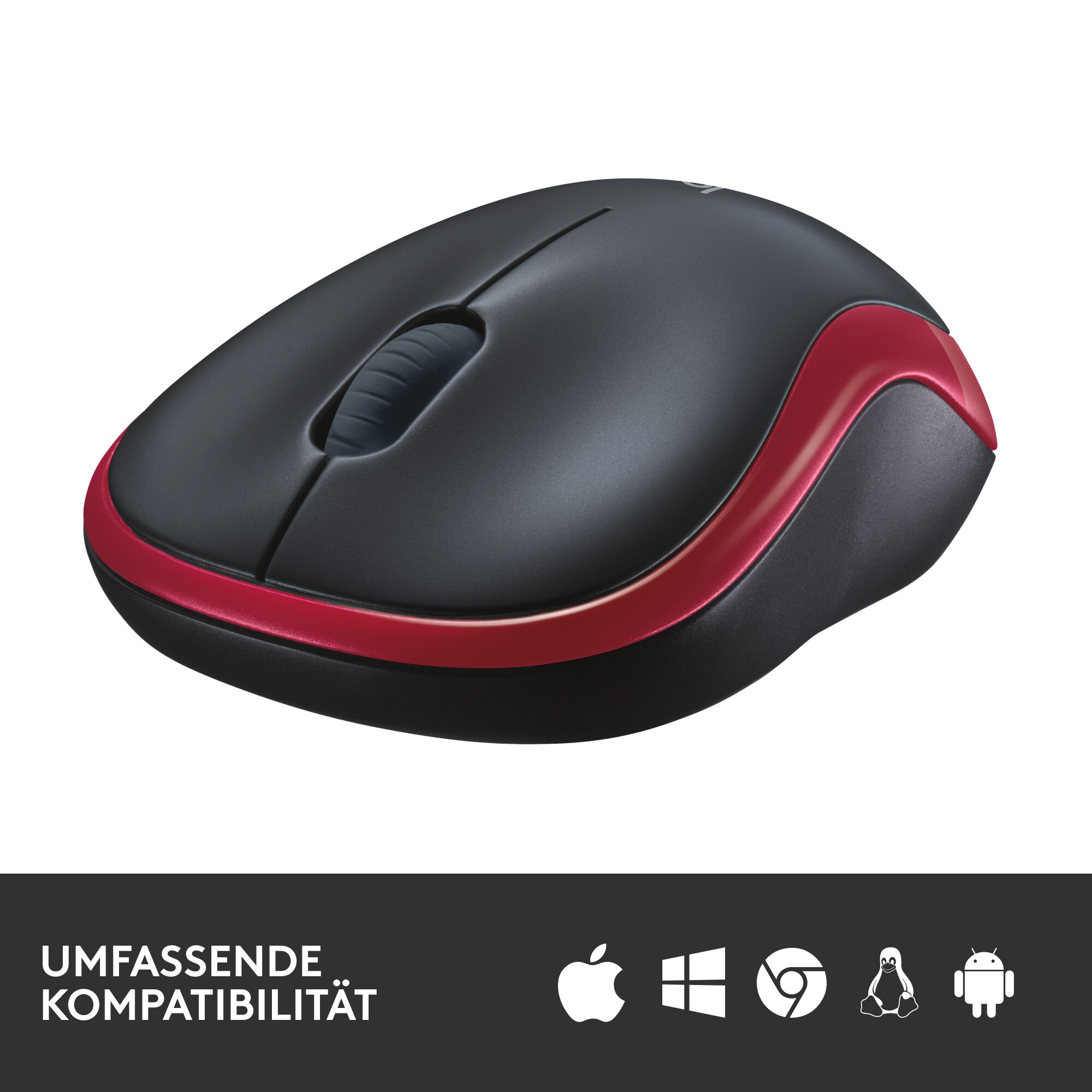 Logitech M185 Kabellose Maus Rot