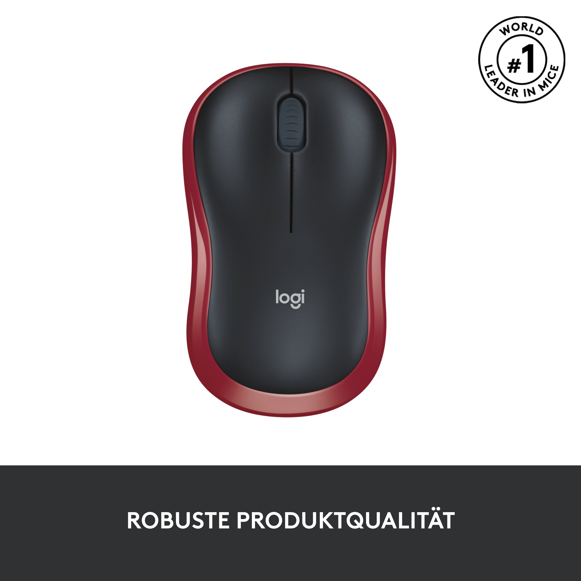 Logitech M185 Kabellose Maus Rot