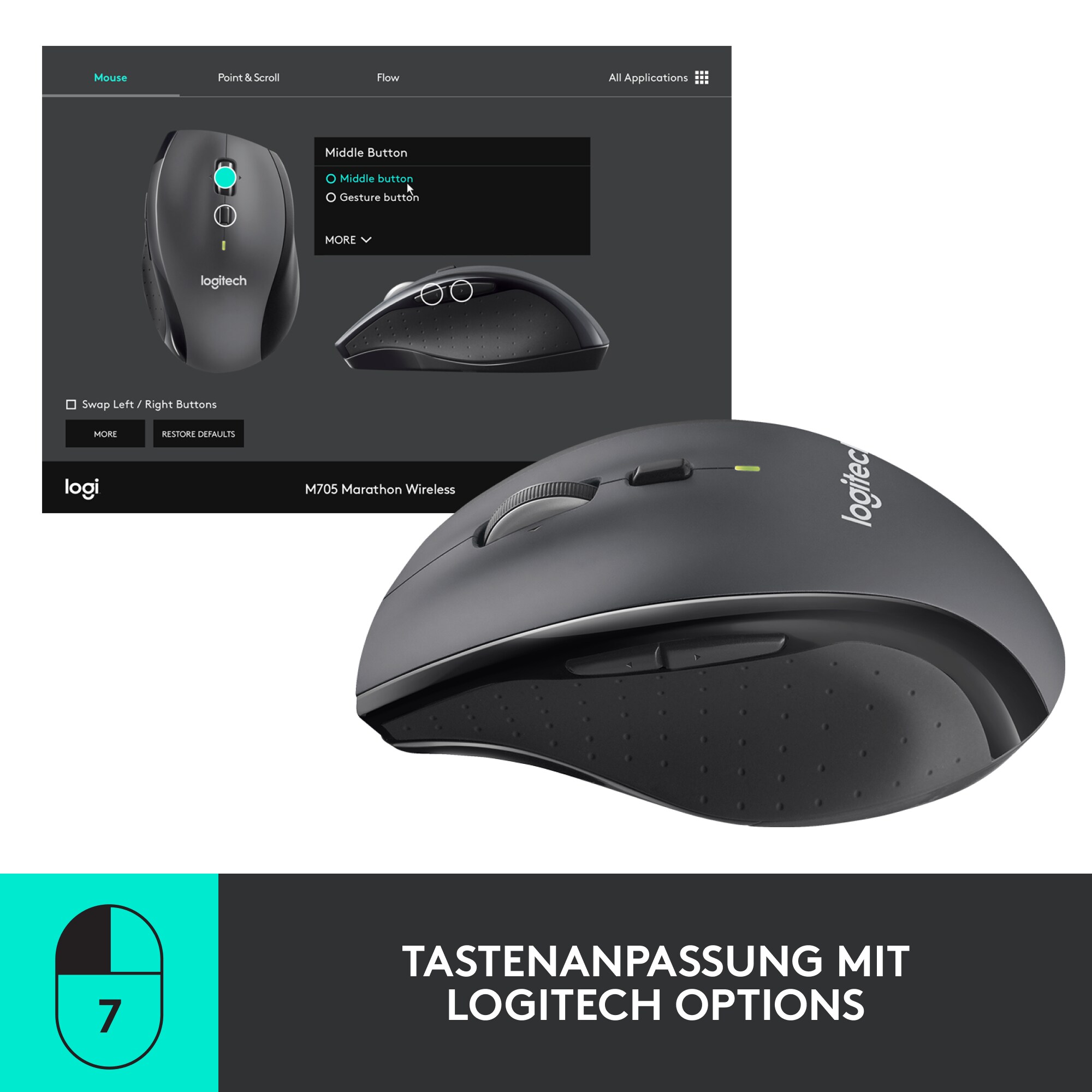 Logitech Marathon Mouse M705 Kabellose Maus