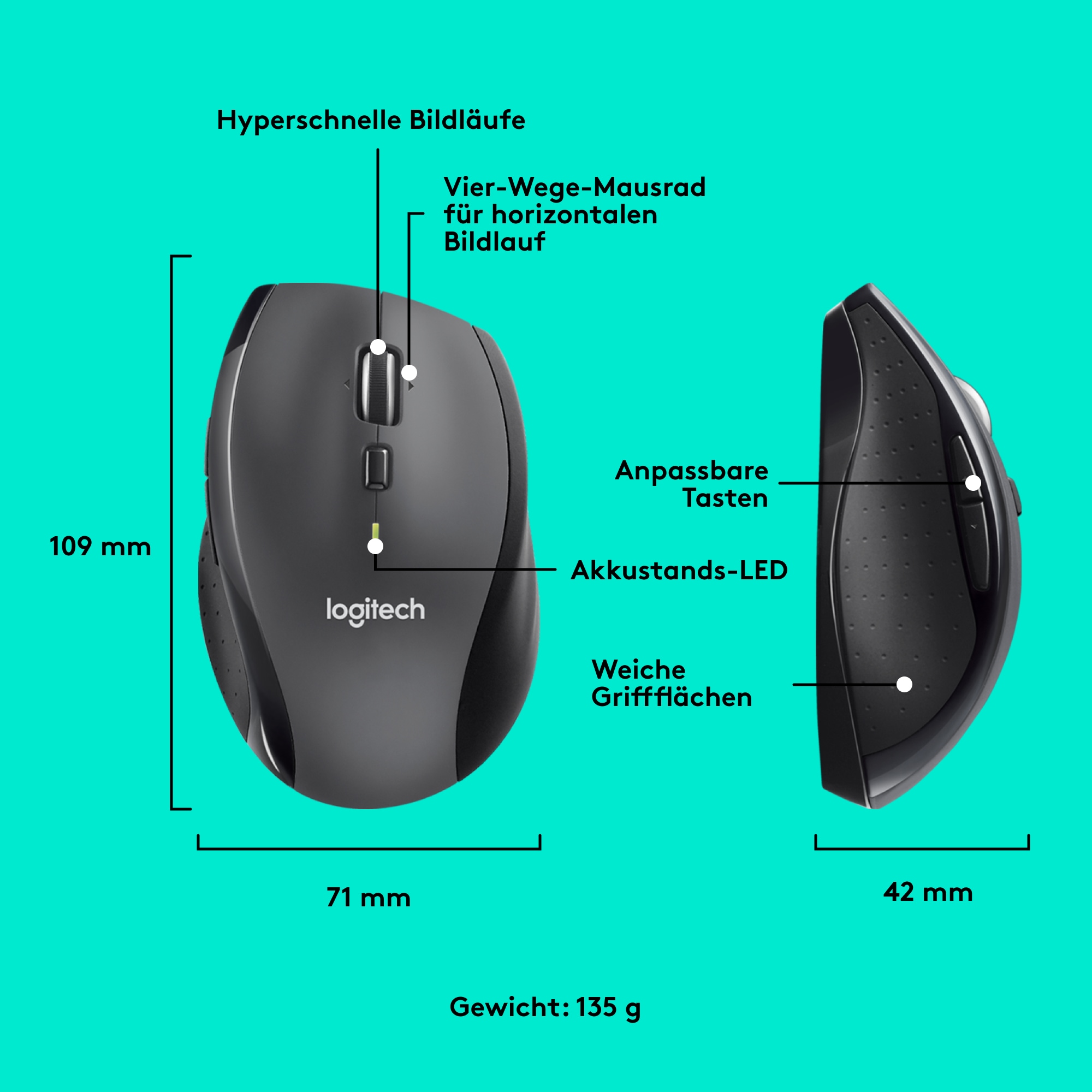 Logitech Marathon Mouse M705 Kabellose Maus ++ Cyberport 