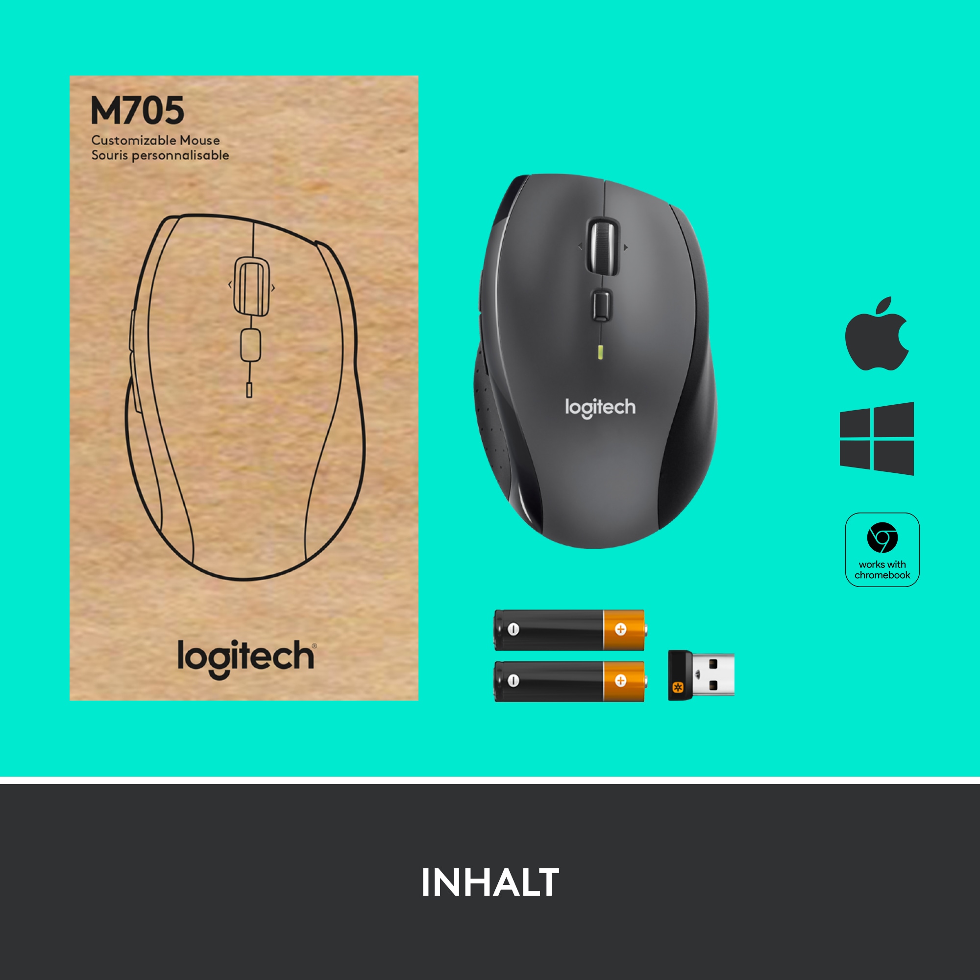 Logitech Marathon Mouse M705 Kabellose Maus