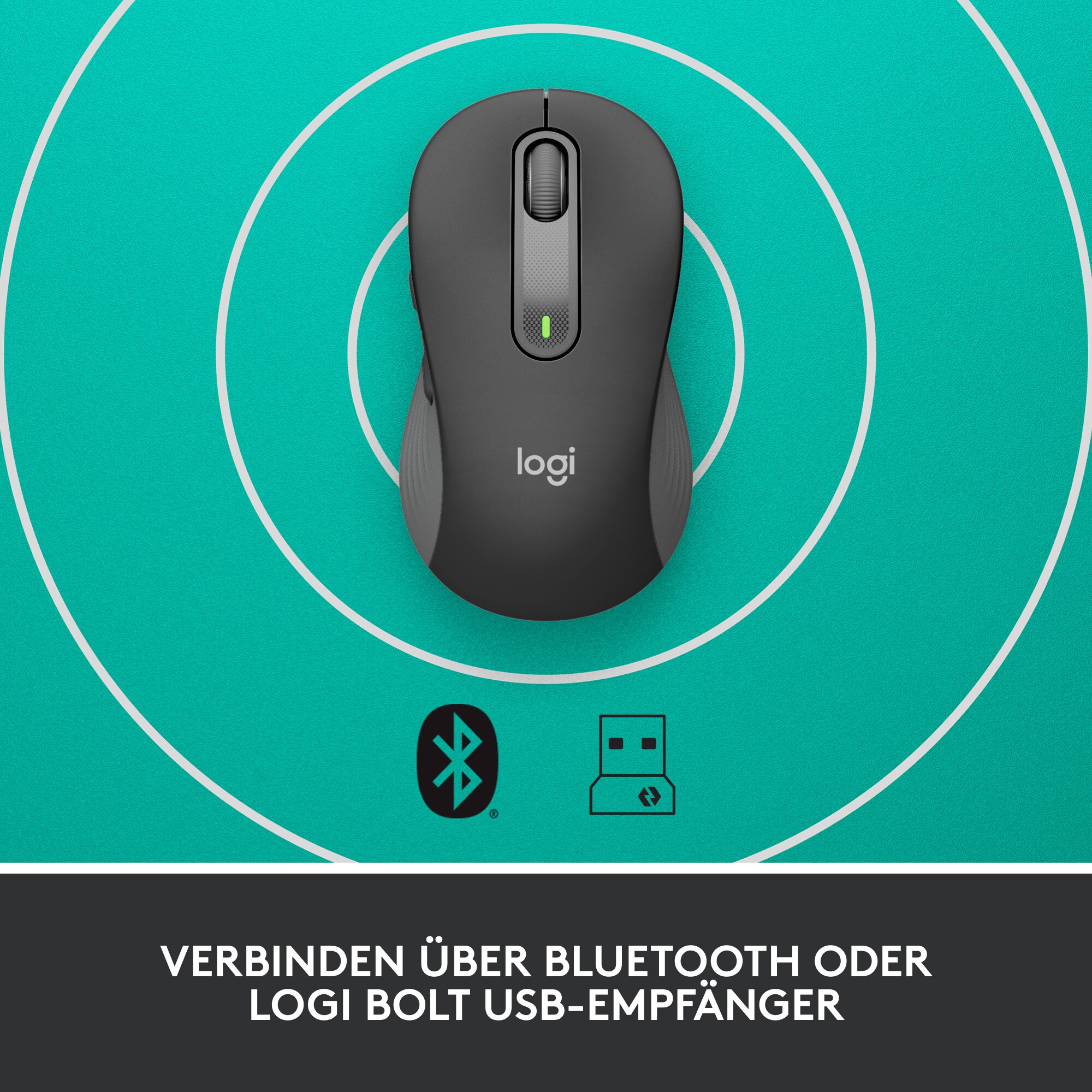 Logitech Signature M650 Gr.M Kabellose Maus Grafit