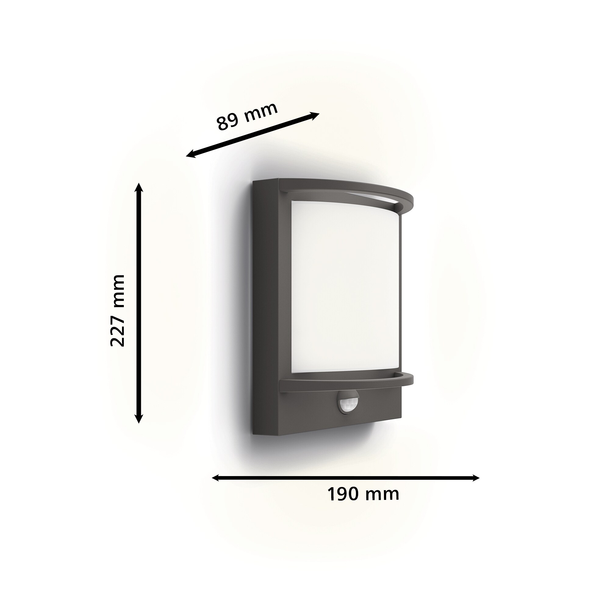 Philips Outdoor Ultra-Efficient Samondra Wandleuchte 3.8W Bewegungssensor anthra