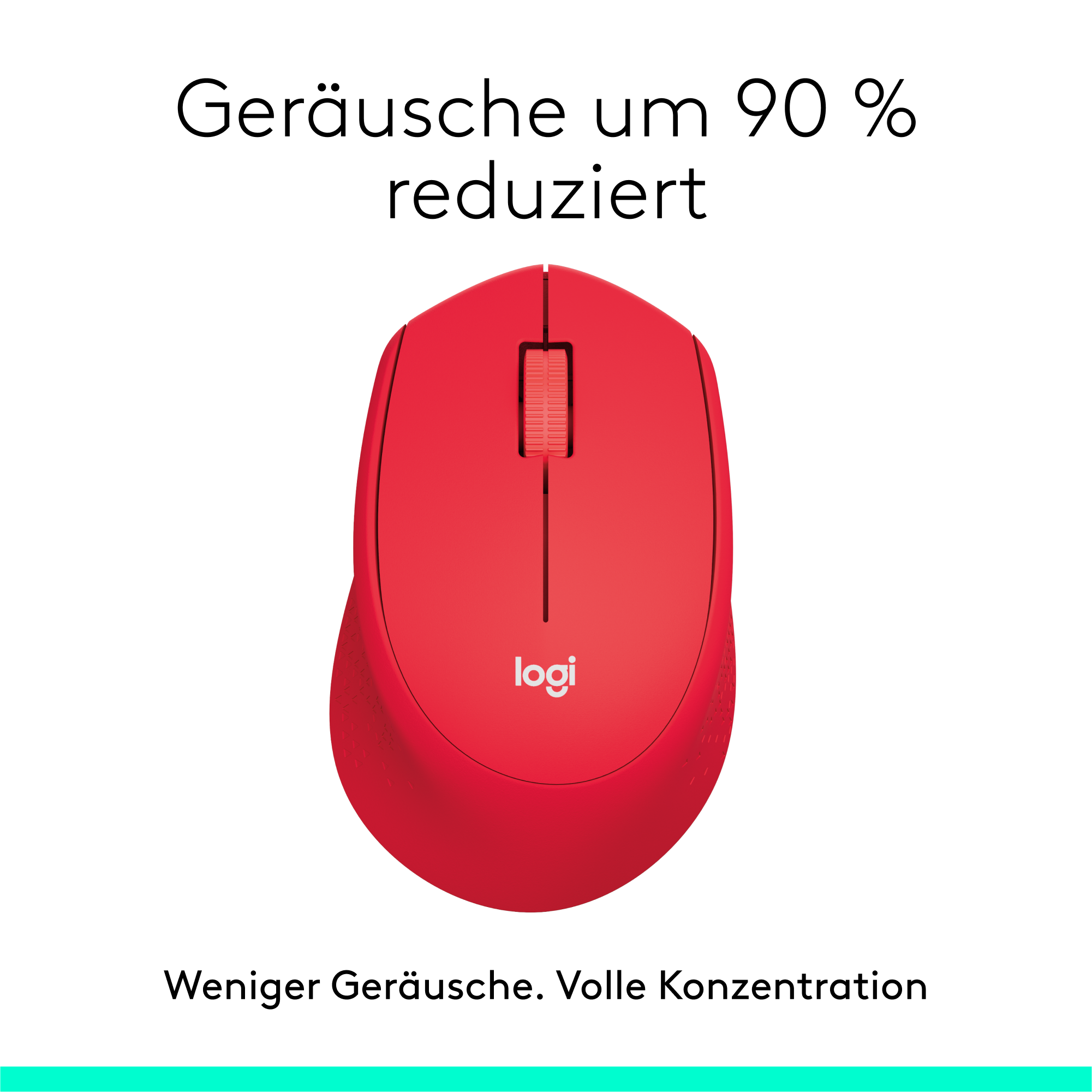 Logitech M330 Silent Plus Kabellose Maus Rot