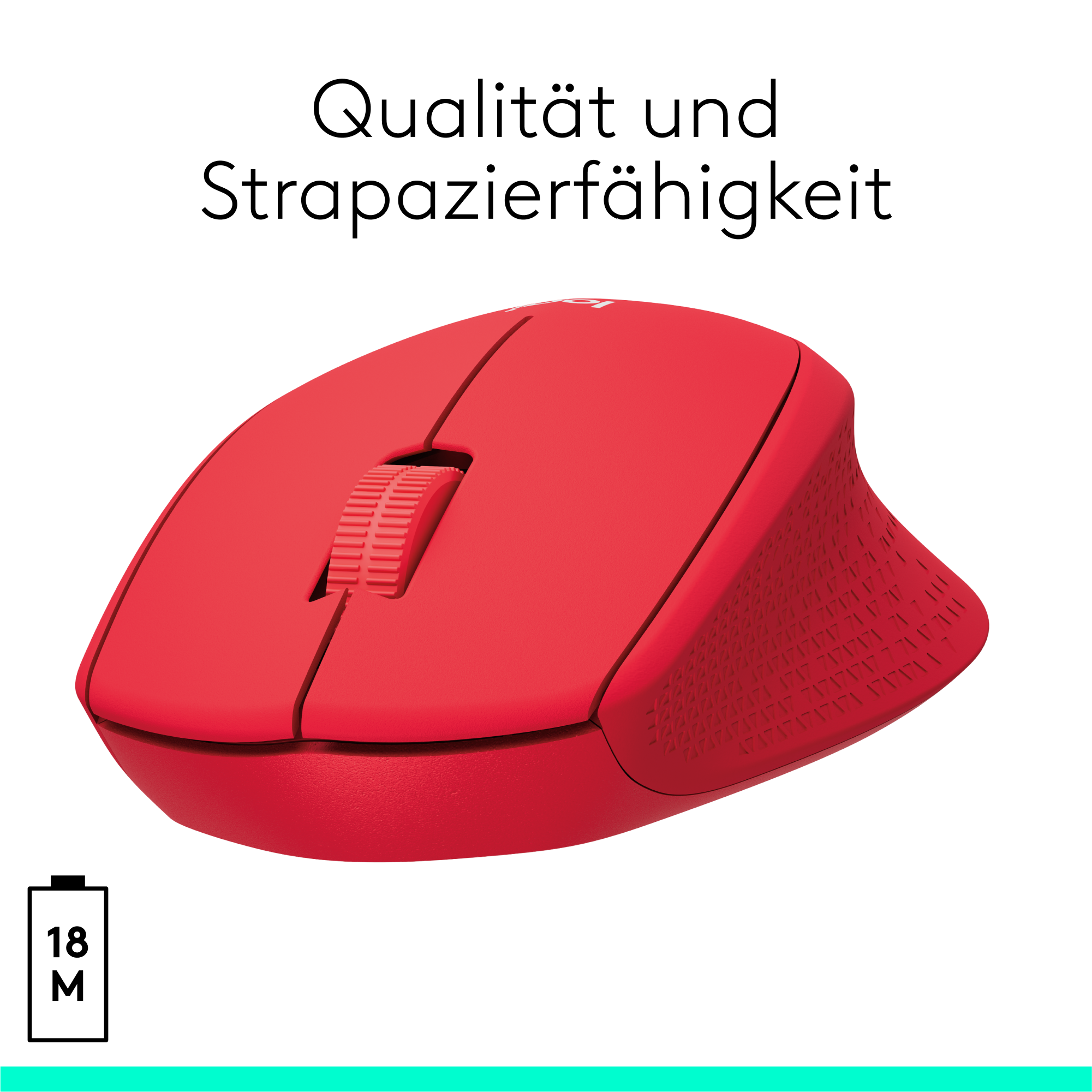 Logitech M330 Silent Plus Kabellose Maus Rot