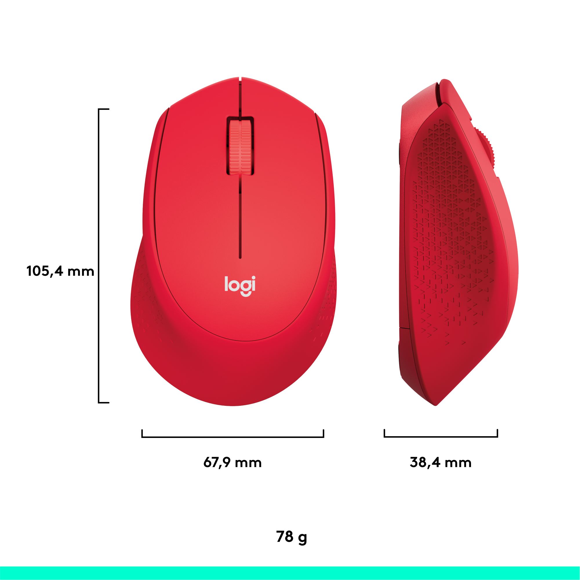 Logitech M330 Silent Plus Kabellose Maus Rot