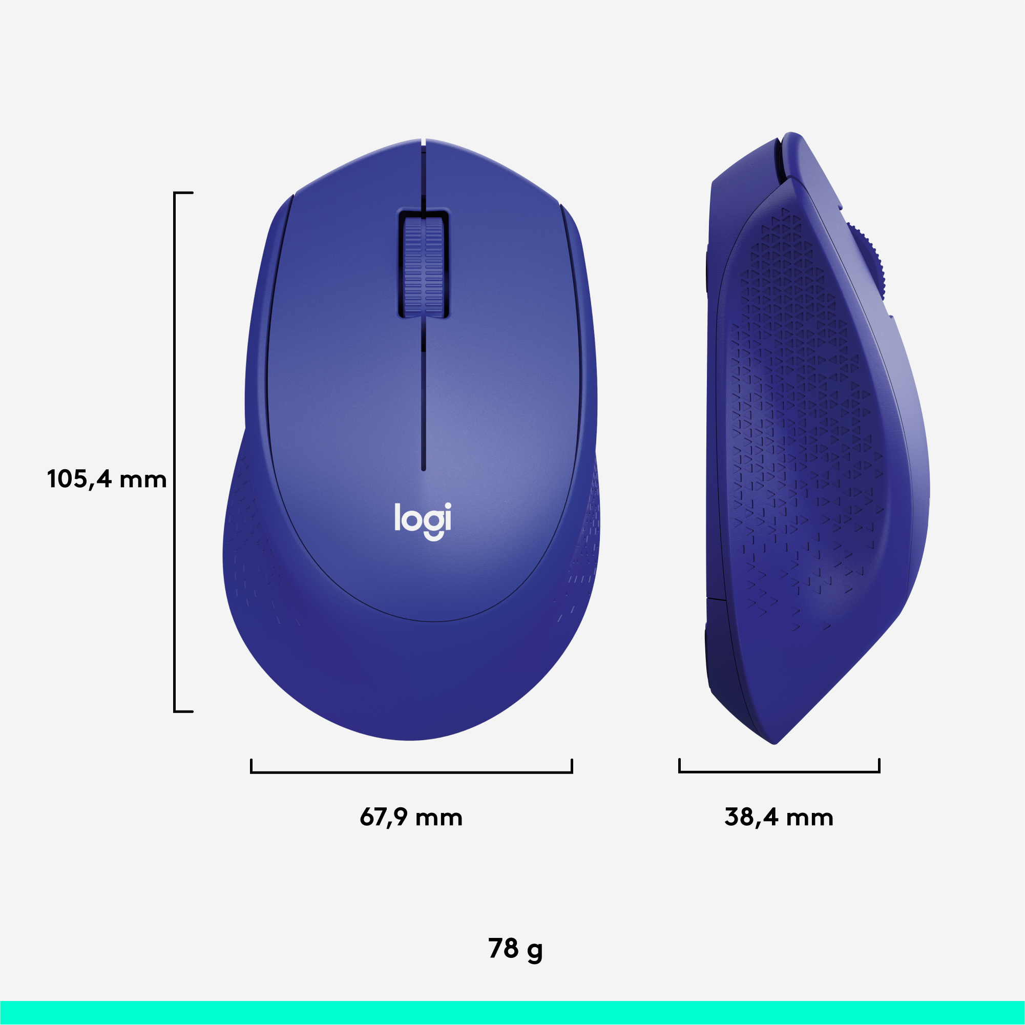 Logitech M330 Silent Plus Kabellose Maus Blau