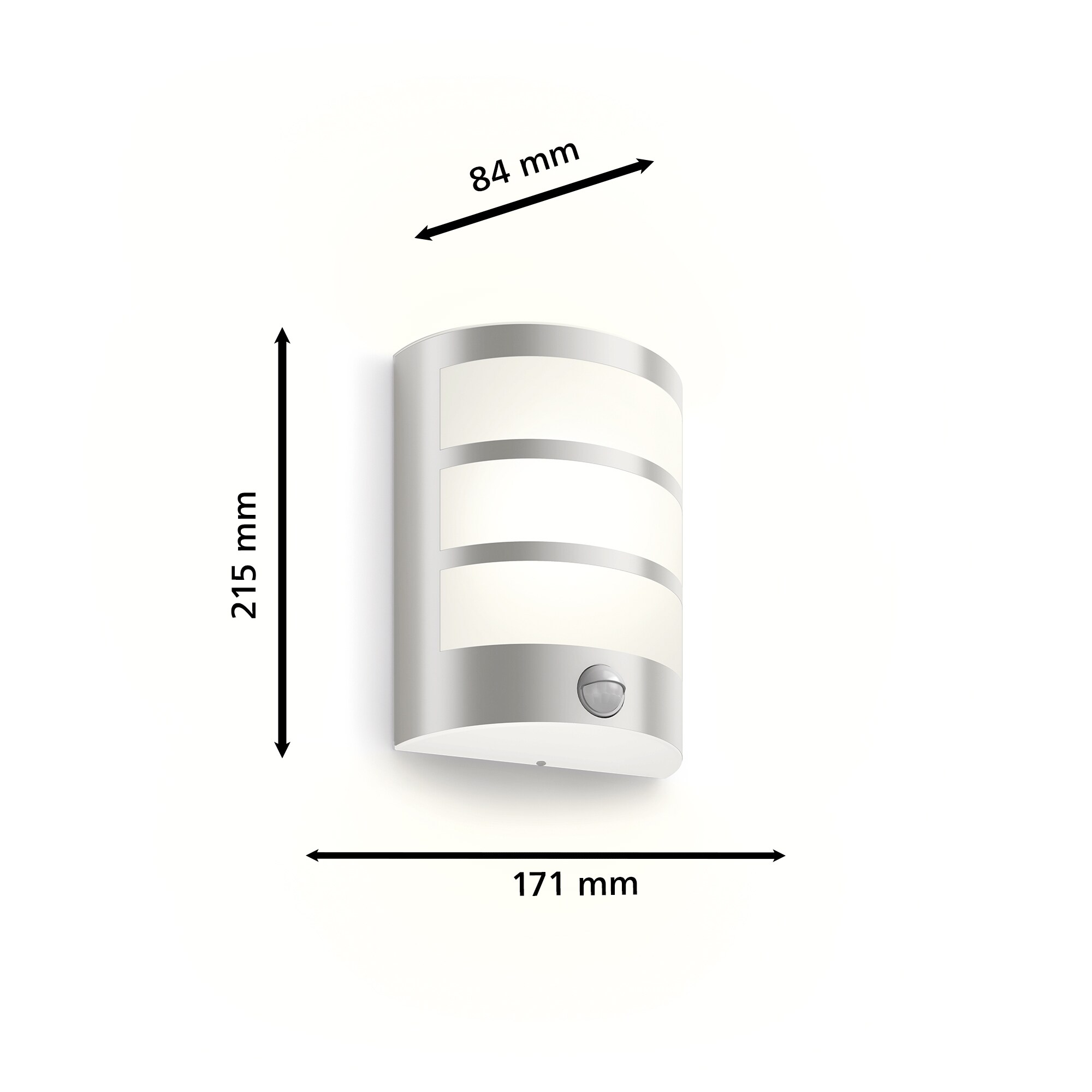 Philips Outdoor Ultra-Efficient Python Wandleuchte 3.8W Bewegungssensor grau