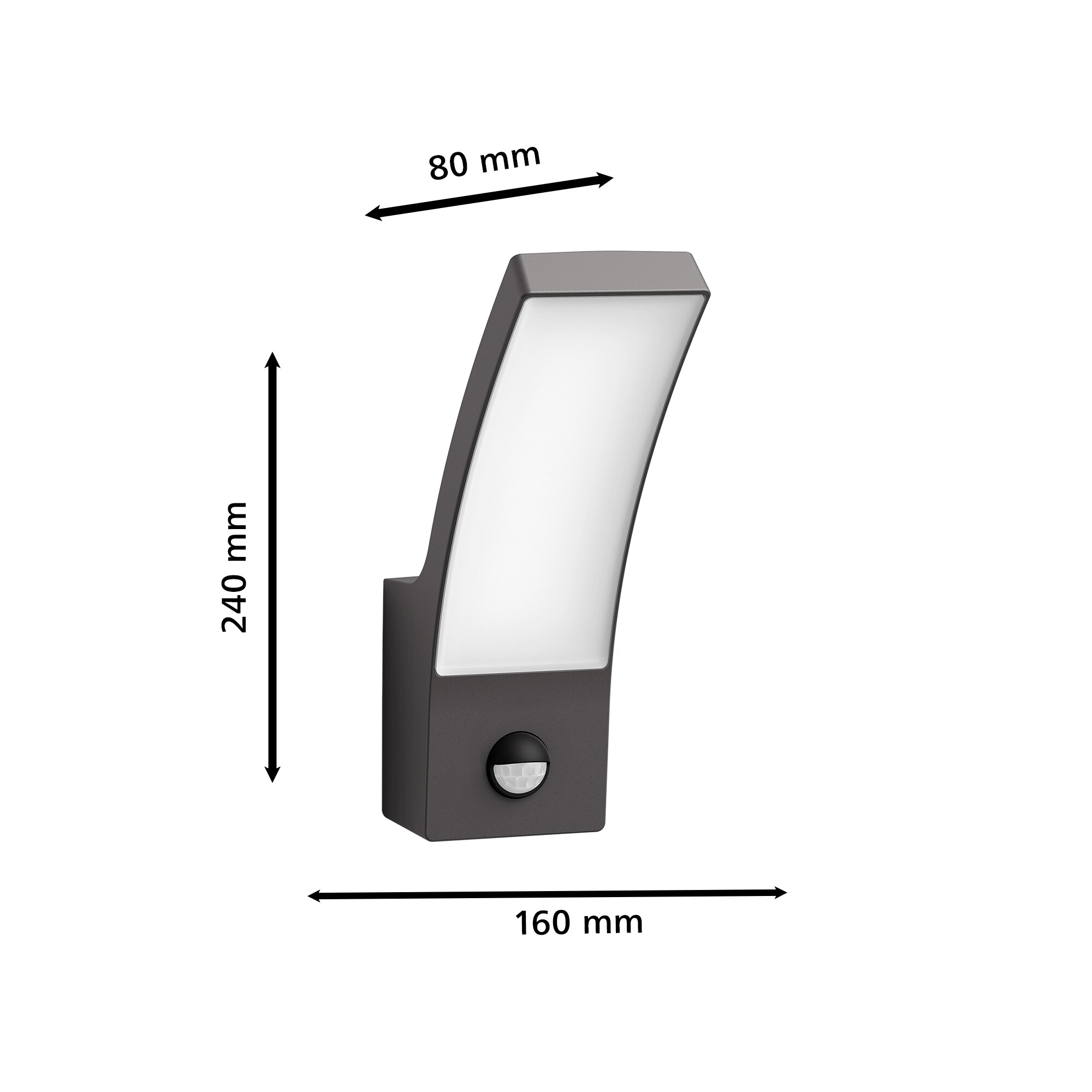 Philips Outdoor Ultra-Efficient Splay Wandleuchte 3.8W Bewegungssensor anthrazit