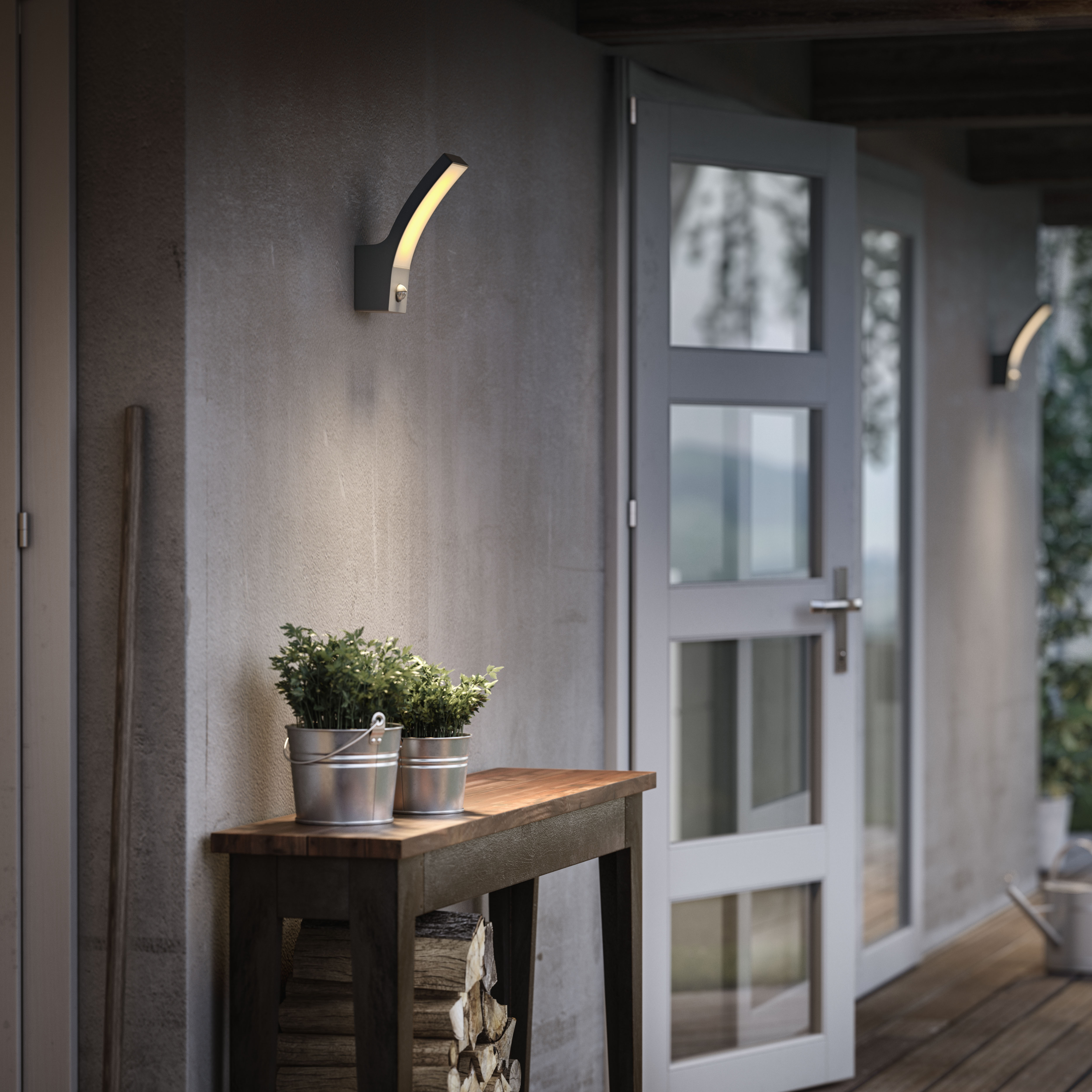 Philips Outdoor Ultra-Efficient Splay Wandleuchte 3.8W Bewegungssensor anthrazit