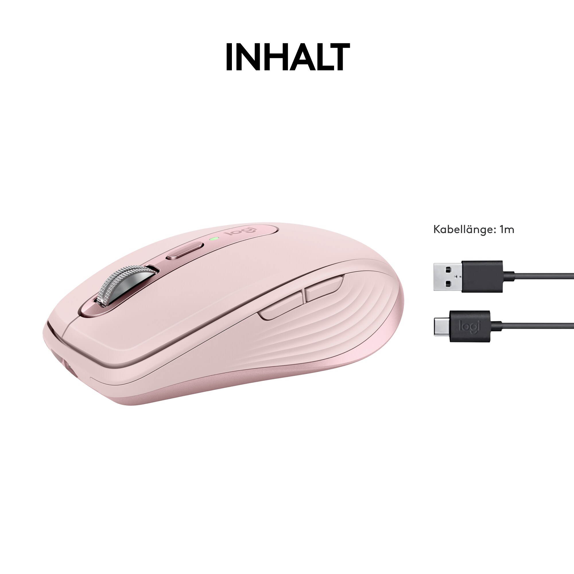 Logitech MX Anywhere 3S Rosé - Kompakte kabellose Performance-Maus