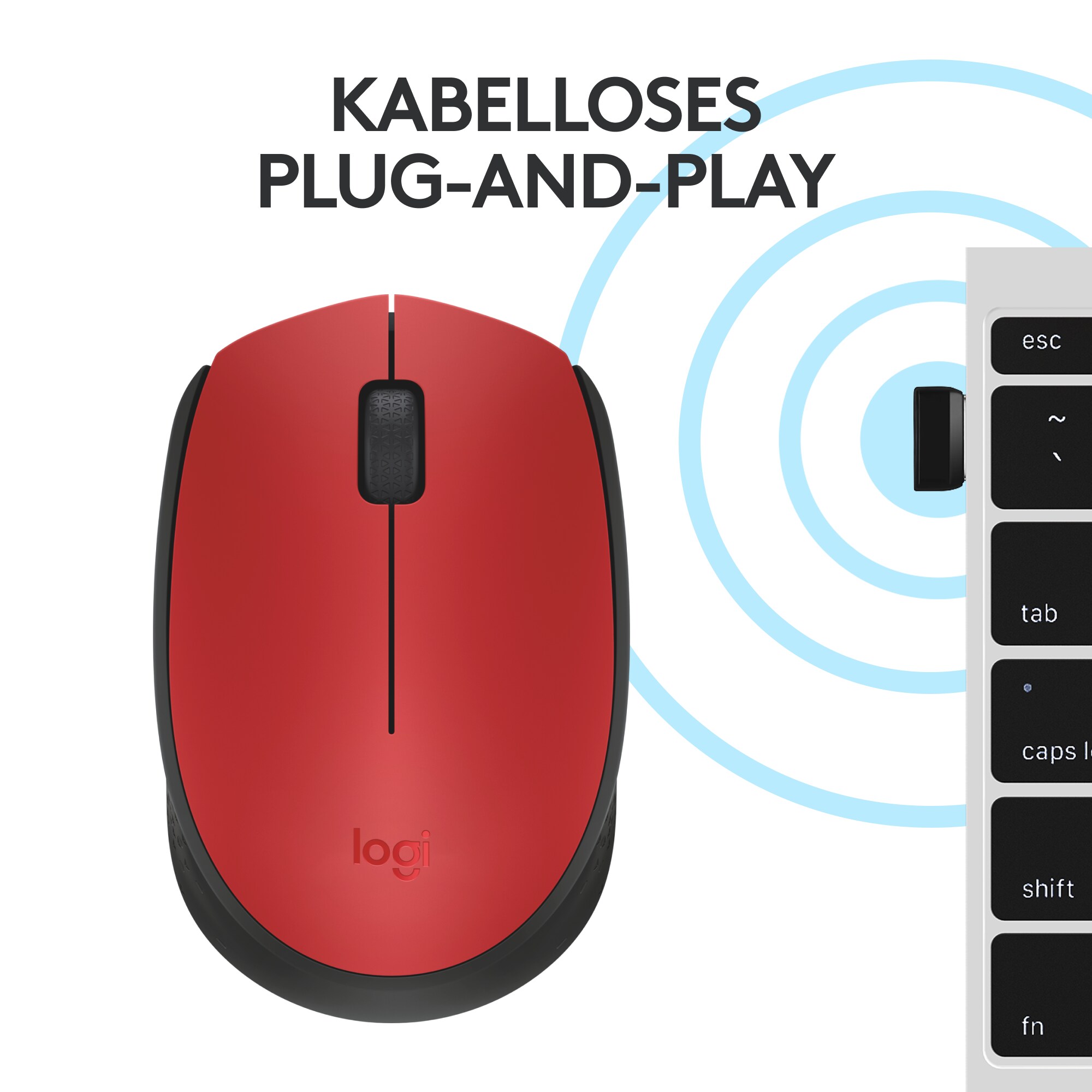 Logitech M171 Kabellose Maus Rot