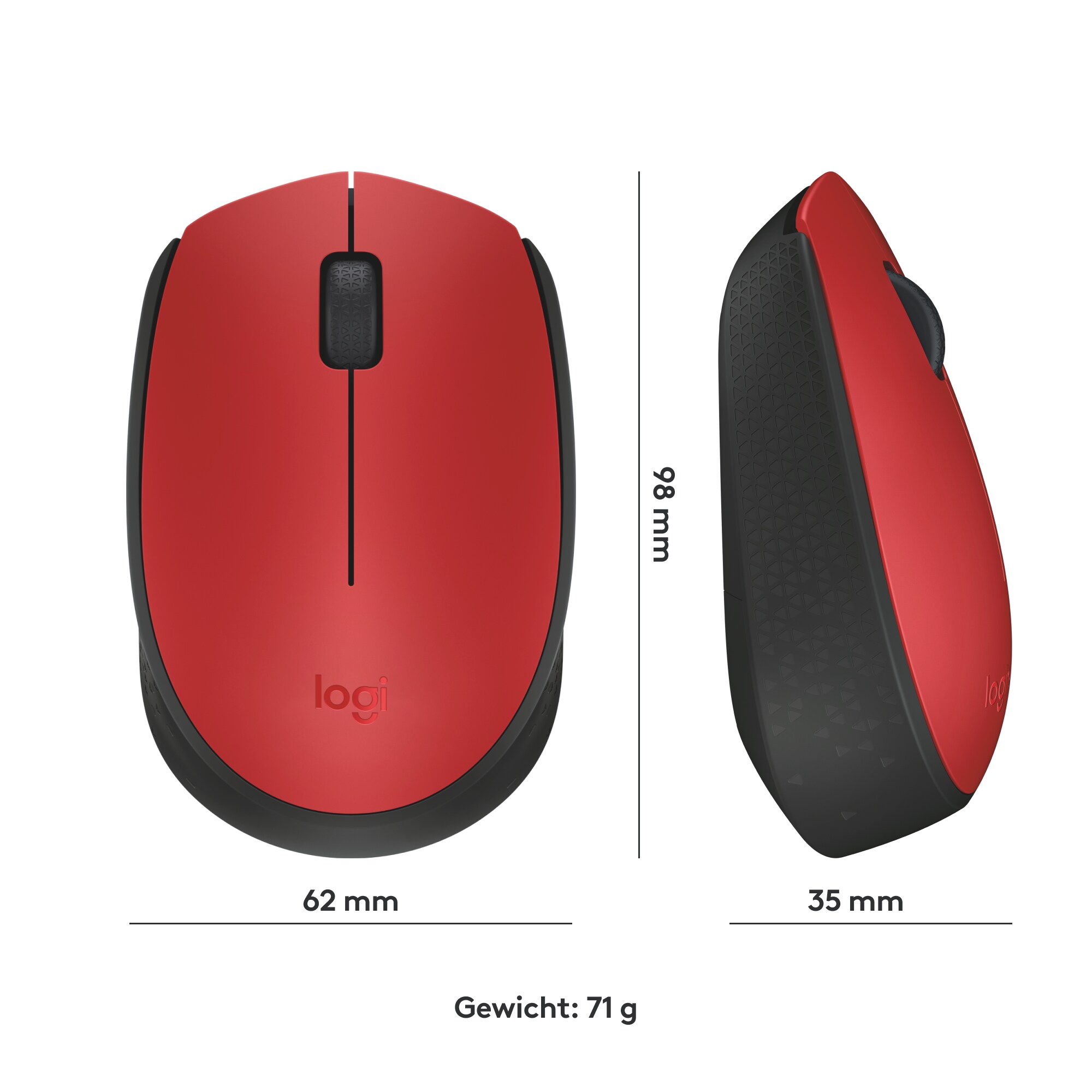 Logitech M171 Kabellose Maus Rot