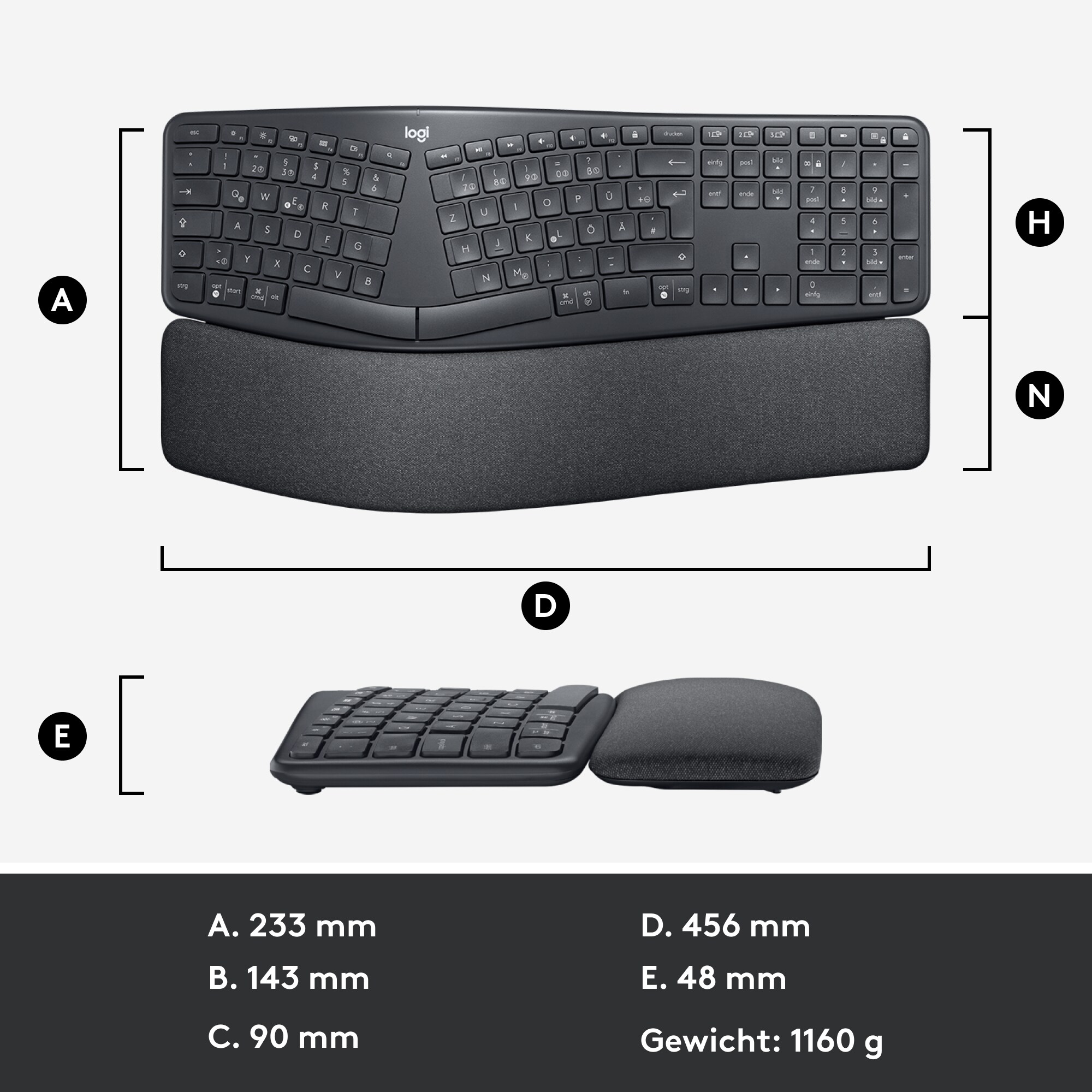 Logitech Ergo K860 Kabellose Tastatur