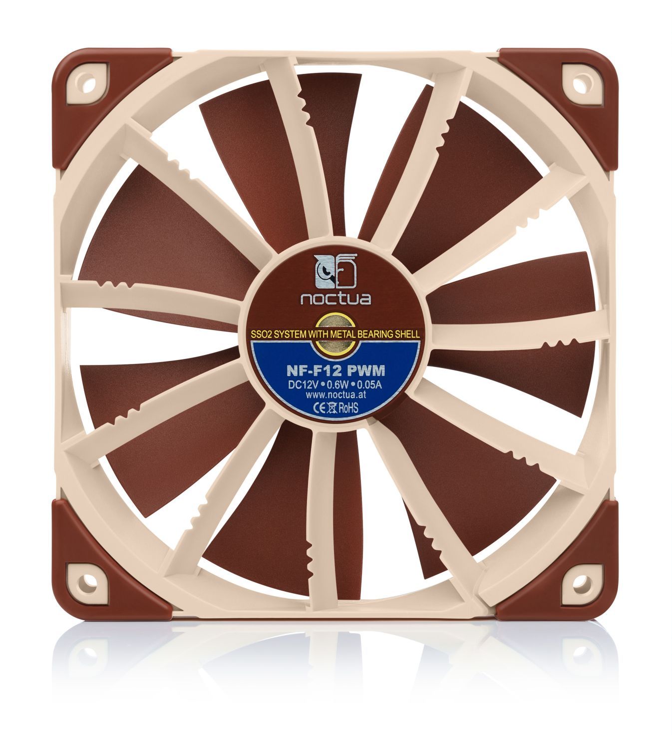 Noctua NF-F12 PWM 120x120x25mm, 4-Pin PWM (1500rpm, 22,4dB(A), 93,4m³/h)