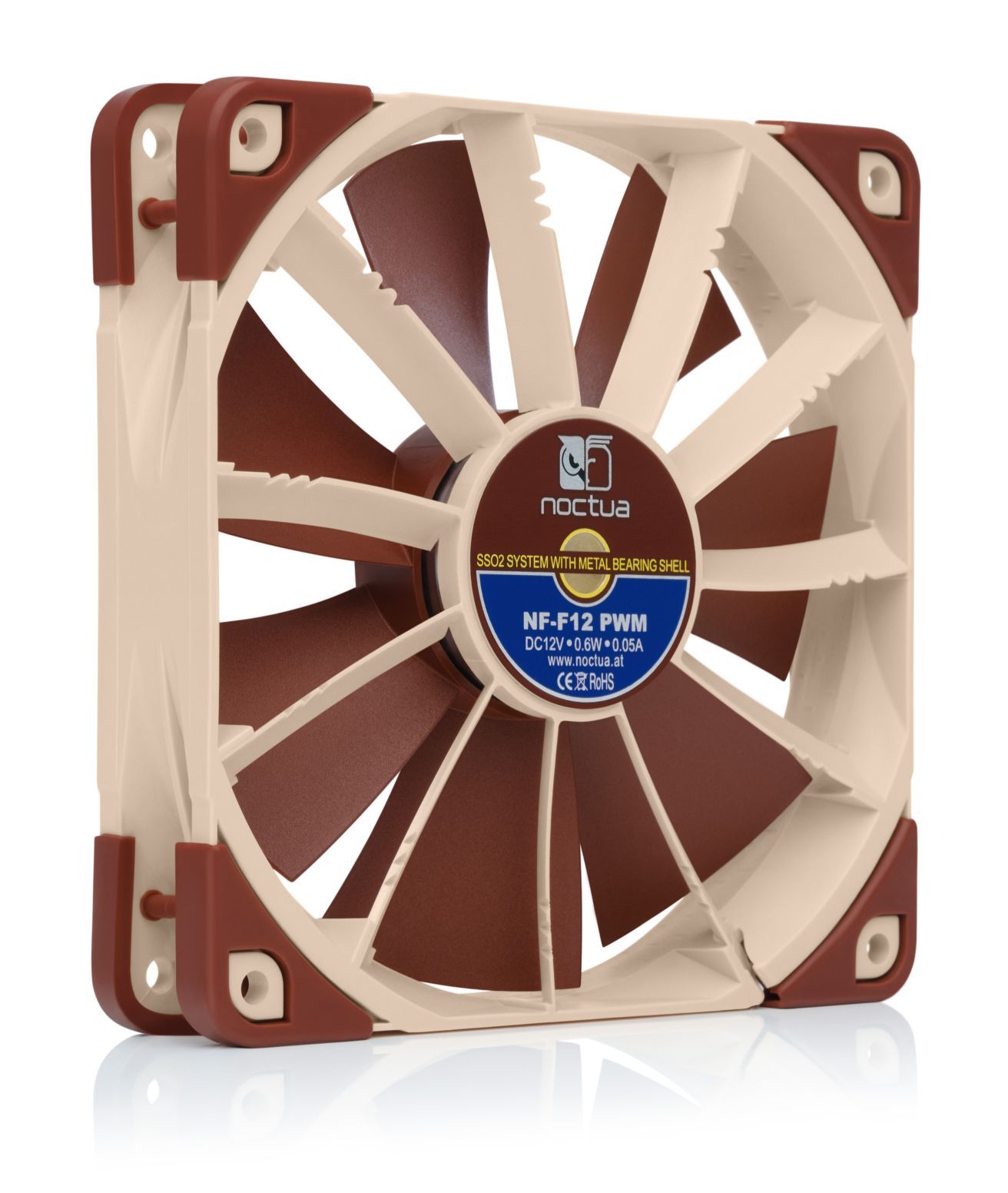 Noctua NF-F12 PWM 120x120x25mm, 4-Pin PWM (1500rpm, 22,4dB(A), 93,4m³/h)