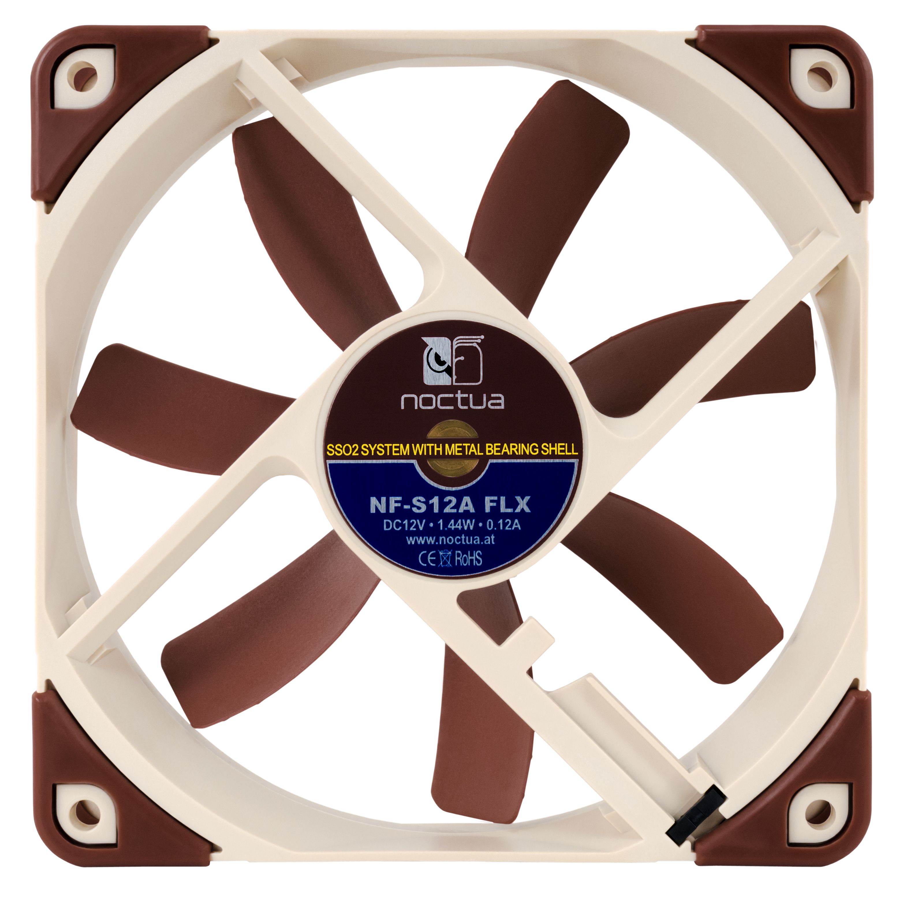 Noctua NF-S12A FLX 120x120x25mm, 3-Pin (1200rpm, 17,8dB(A), 107,5m³/h)