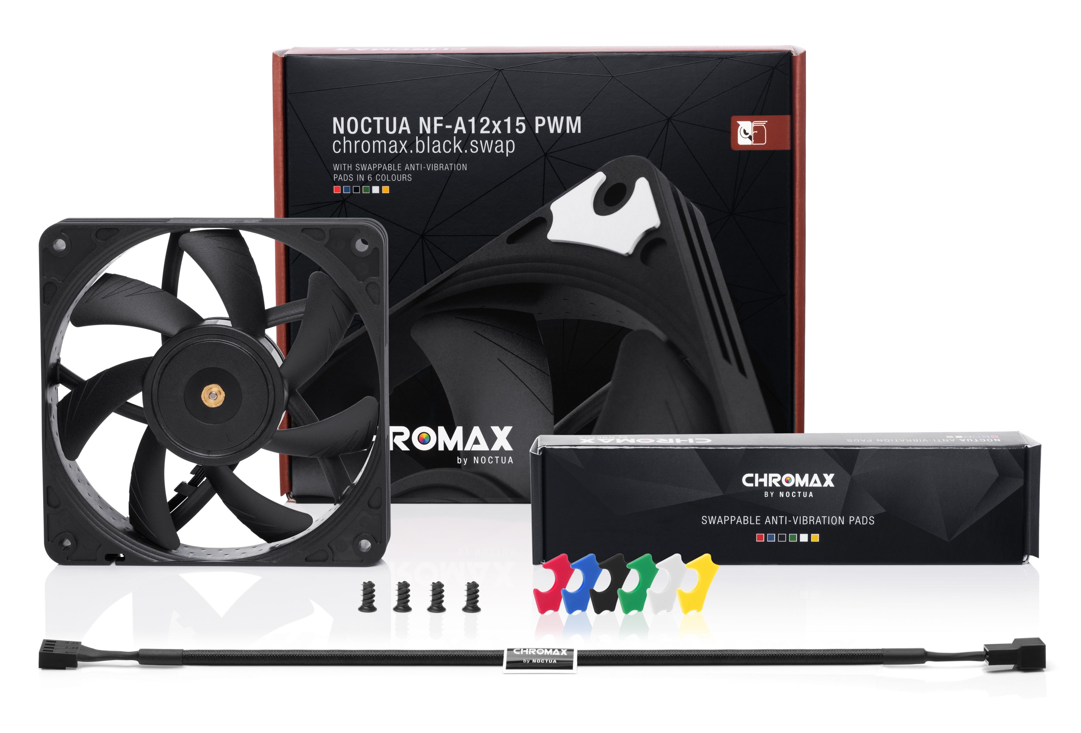 Noctua NF-A12x15 PWM chromax.black.swap 120x120x15mm, 4Pin PWM (1850rpm, 23,9dB)