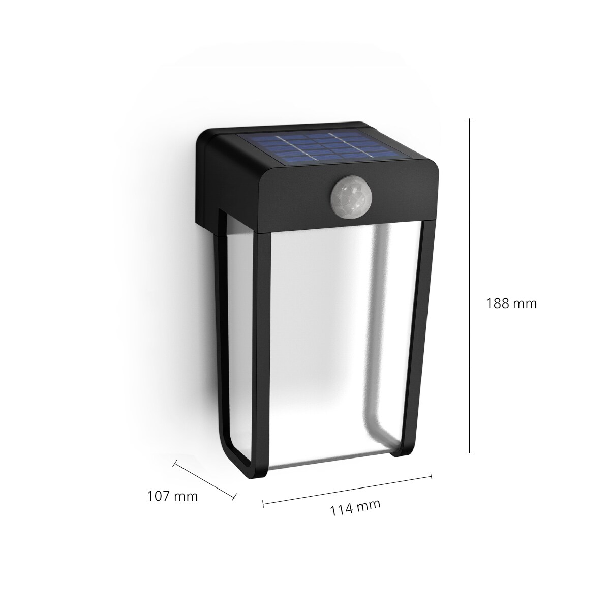 Philips Outdoor Solar Shroud Wandleuchte 2.3W, Tageslicht- und Bewegungssensor