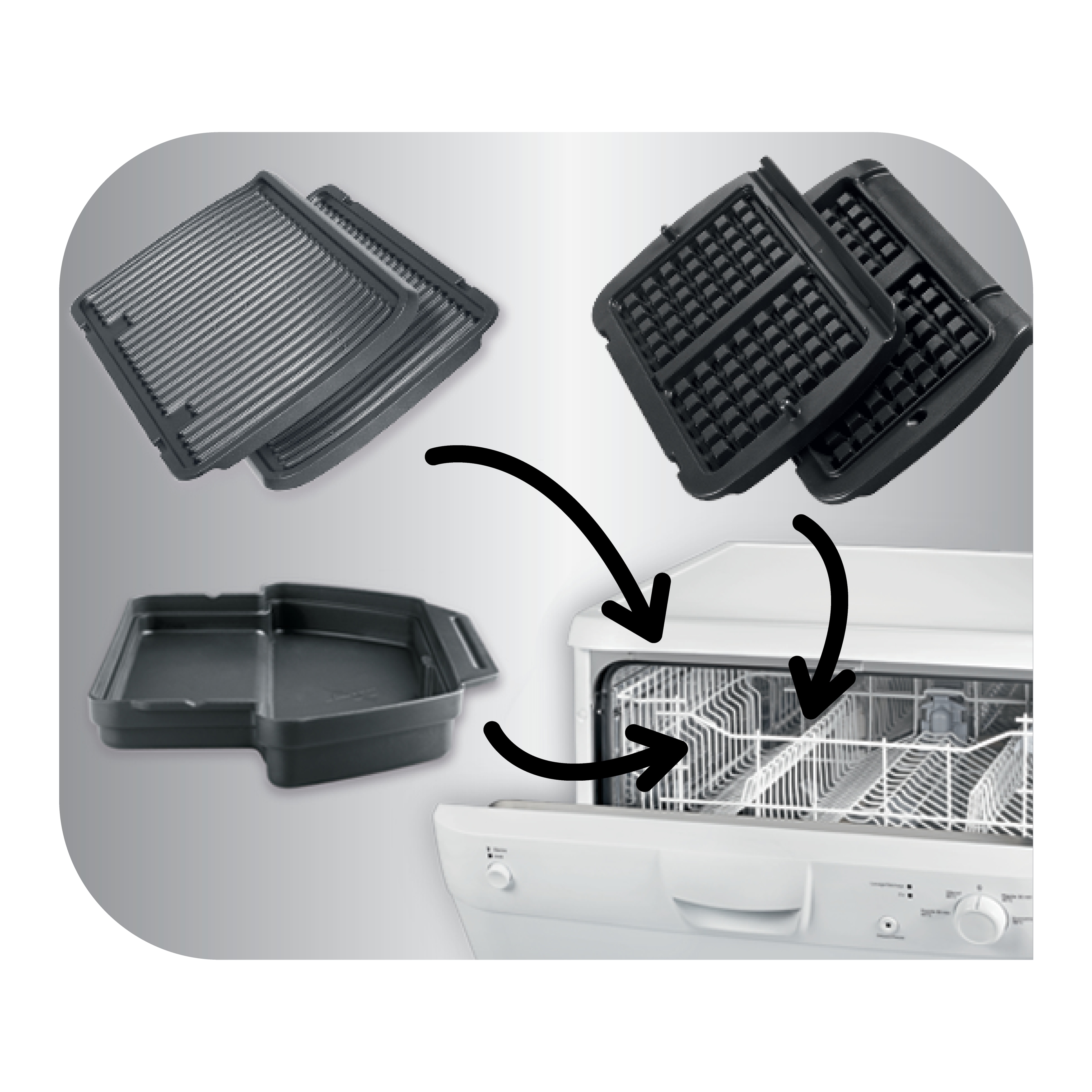 Tefal XA7248 OptiGrill Waffelplatten (x 2) und Schöpfkelle 