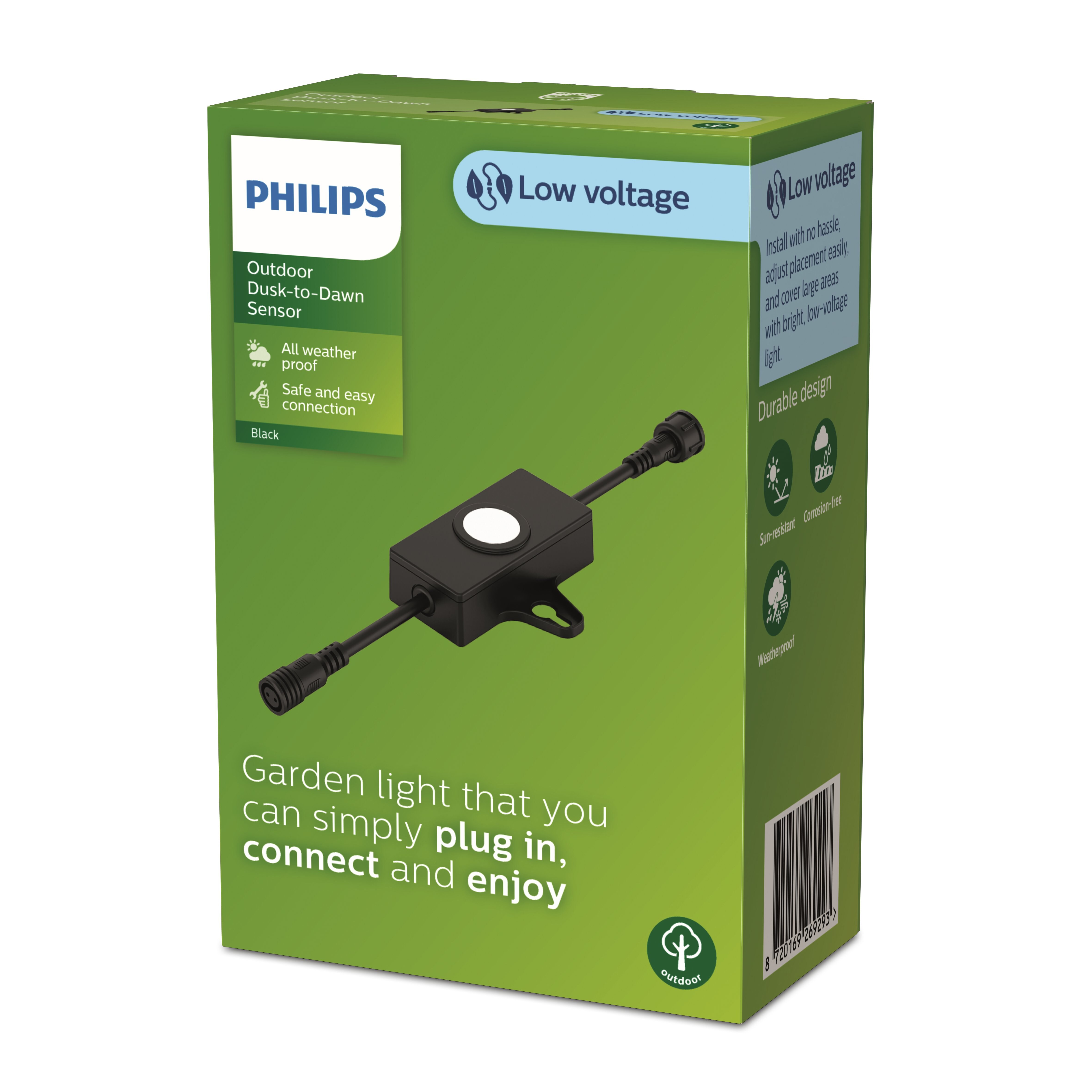 Philips Outdoor Gardenlink Niedervolt Tageslichtsensor und Timer, 24V schwarz