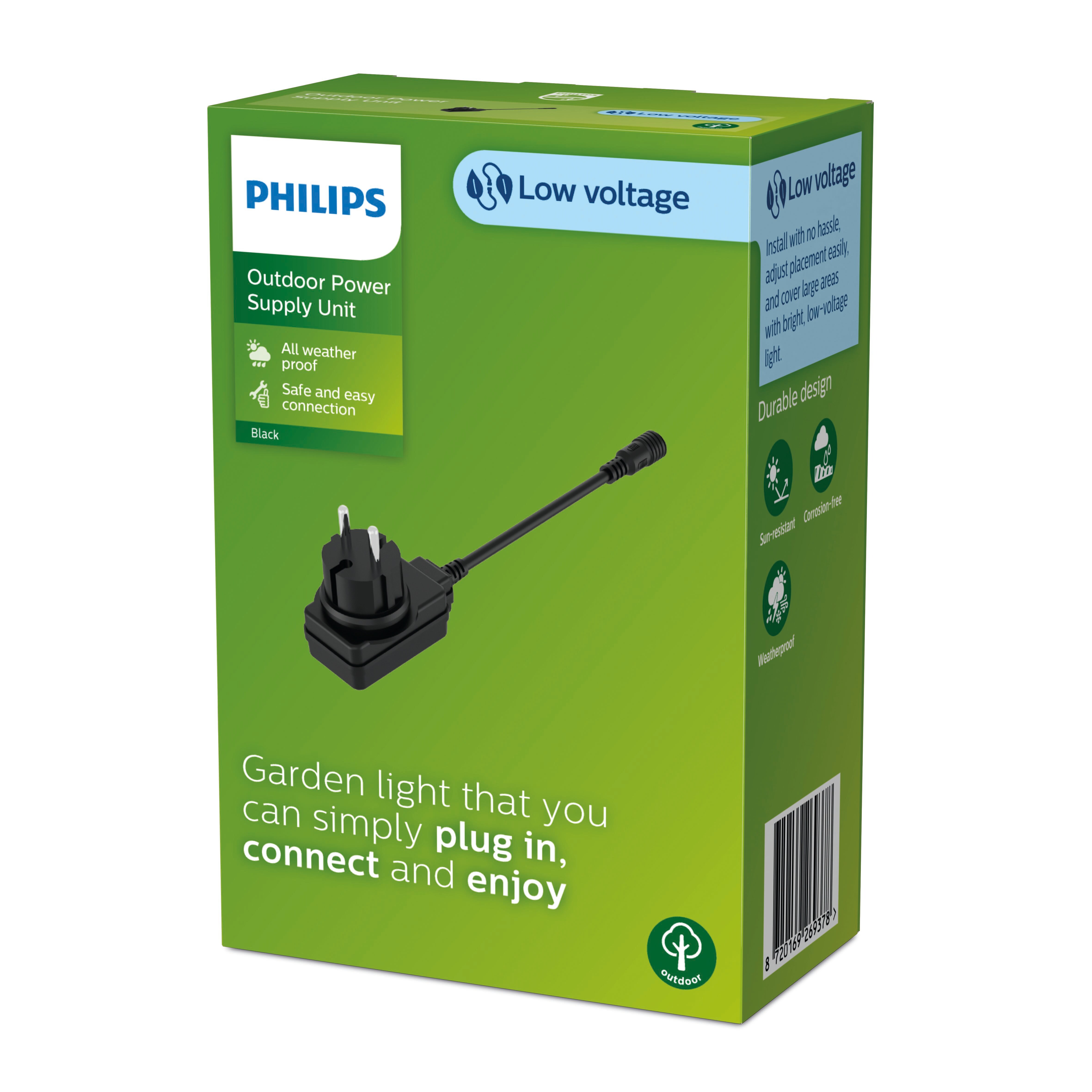 Philips Gardenlink Outdoor Niedervolt Netzteil EU 12W 24V IP65 schwarz