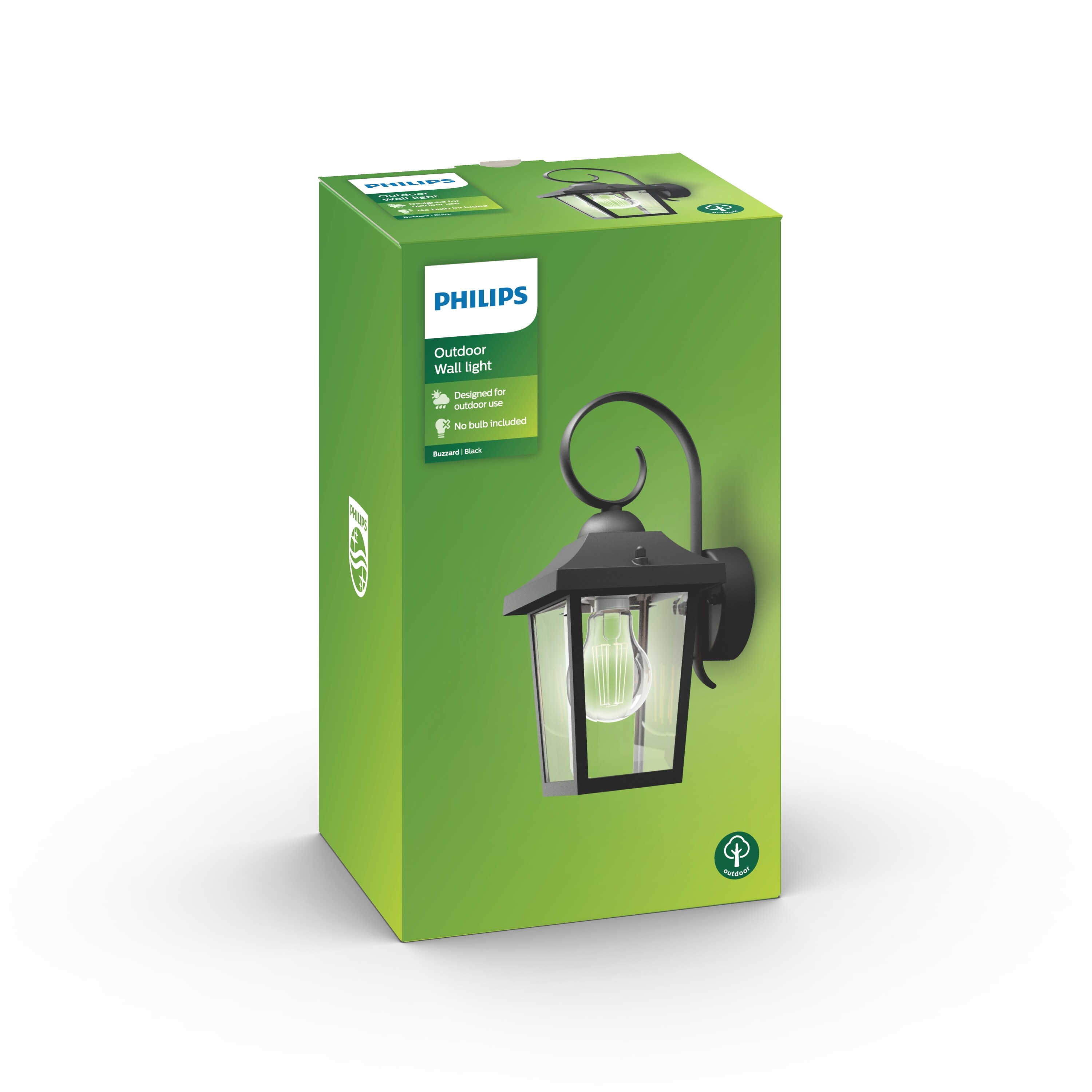 Philips Outdoor Bellini Wandleuchte rund, max. 25W, exkl. LM, schwarz