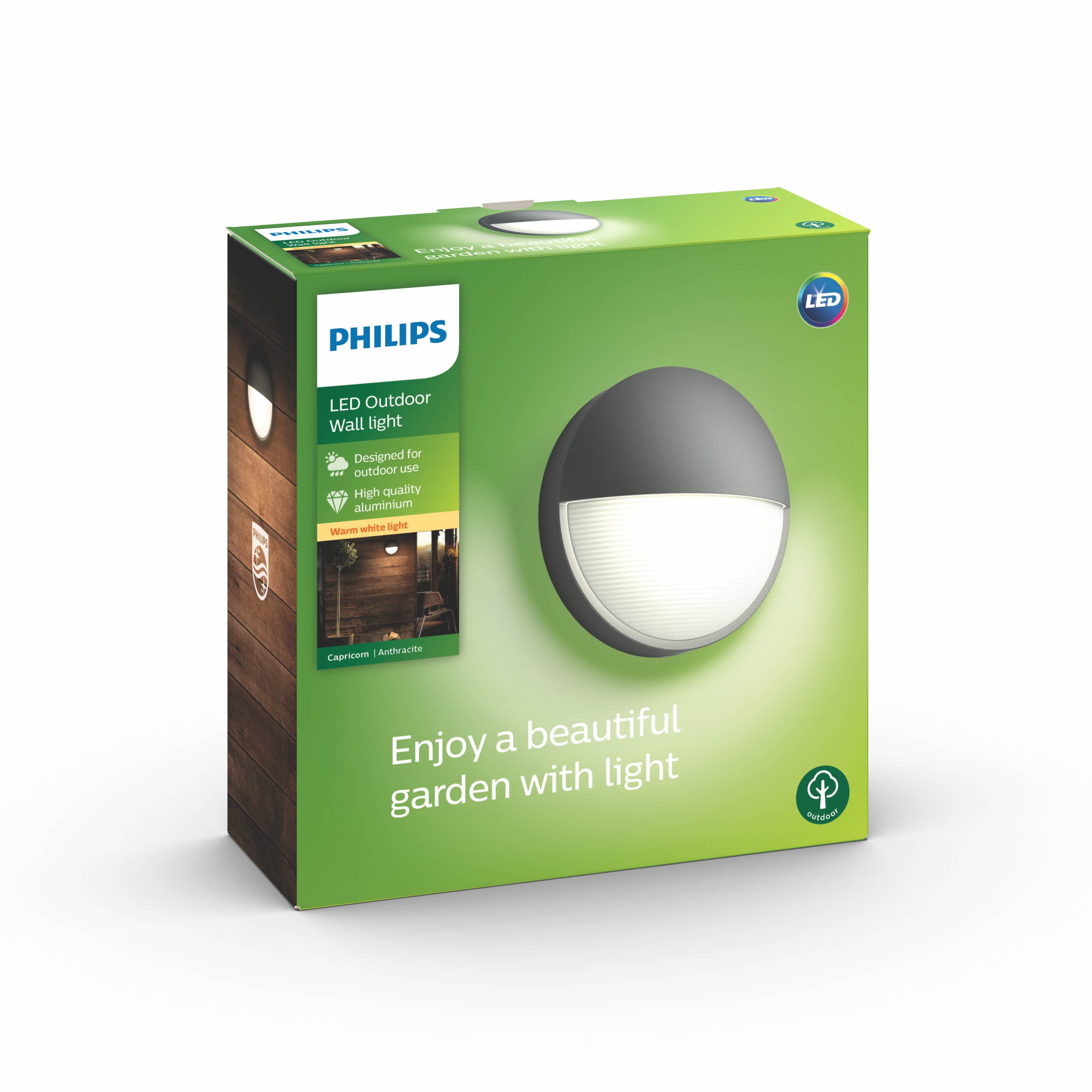 Philips myGarden LED Wandleuchte Capricorn 164559316, 600lm, Anthrazit