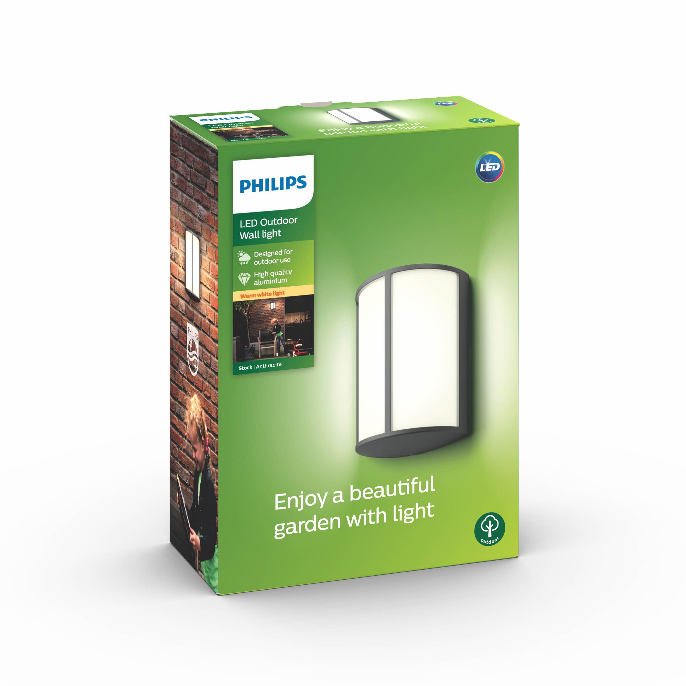 Philips myGarden LED Wandleuchte Stock 164649316 600lm Anthrazit