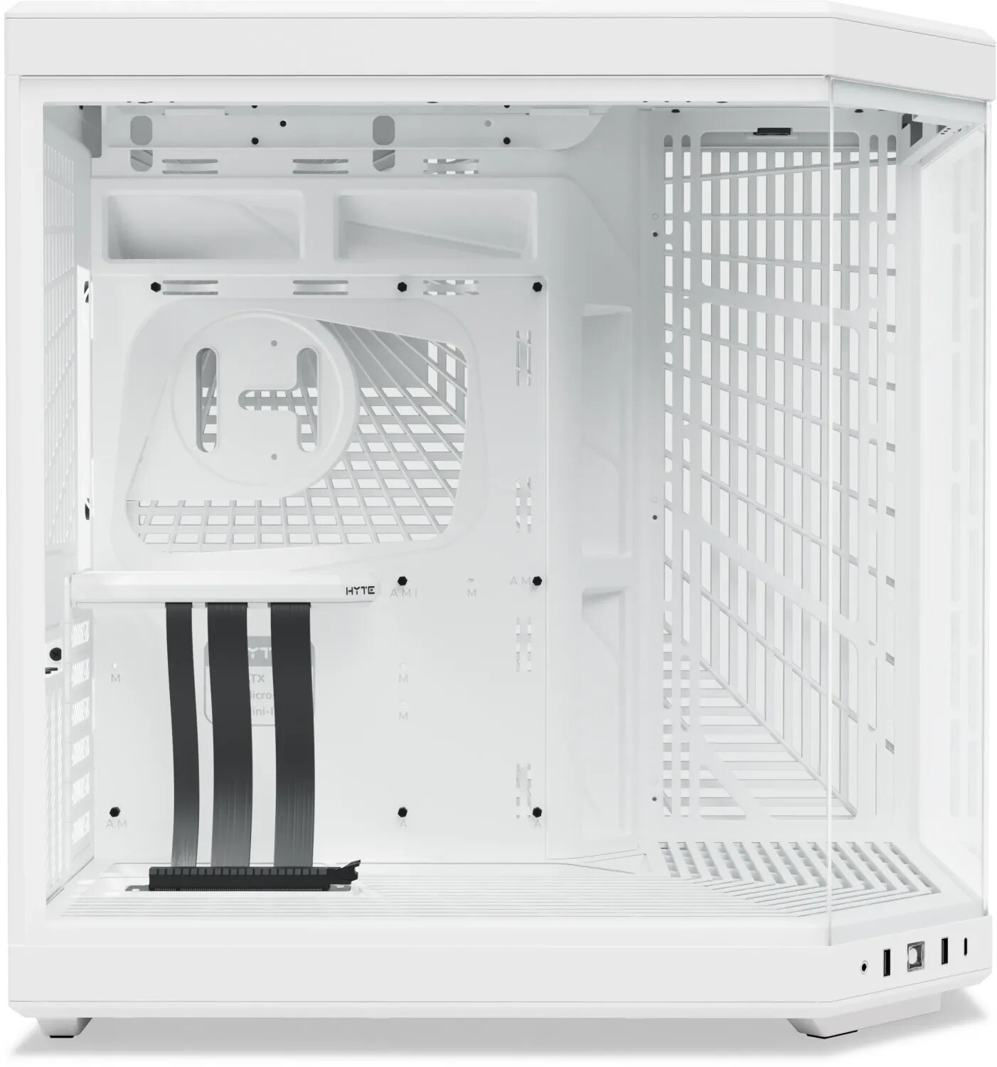 HYTE Y70 Zweikammer ATX Midi Tower Gaming Gehäuse Schneeweiß mit Glasfenster