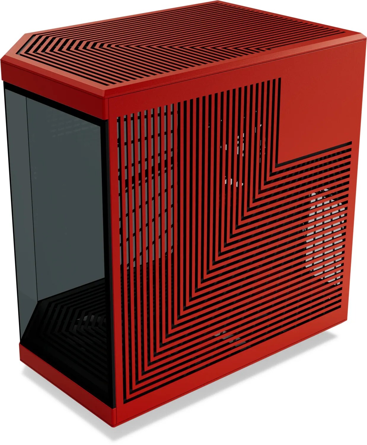 HYTE Y70 Zweikammer ATX Midi Tower Gaming Gehäuse Rot mit Glasfenster