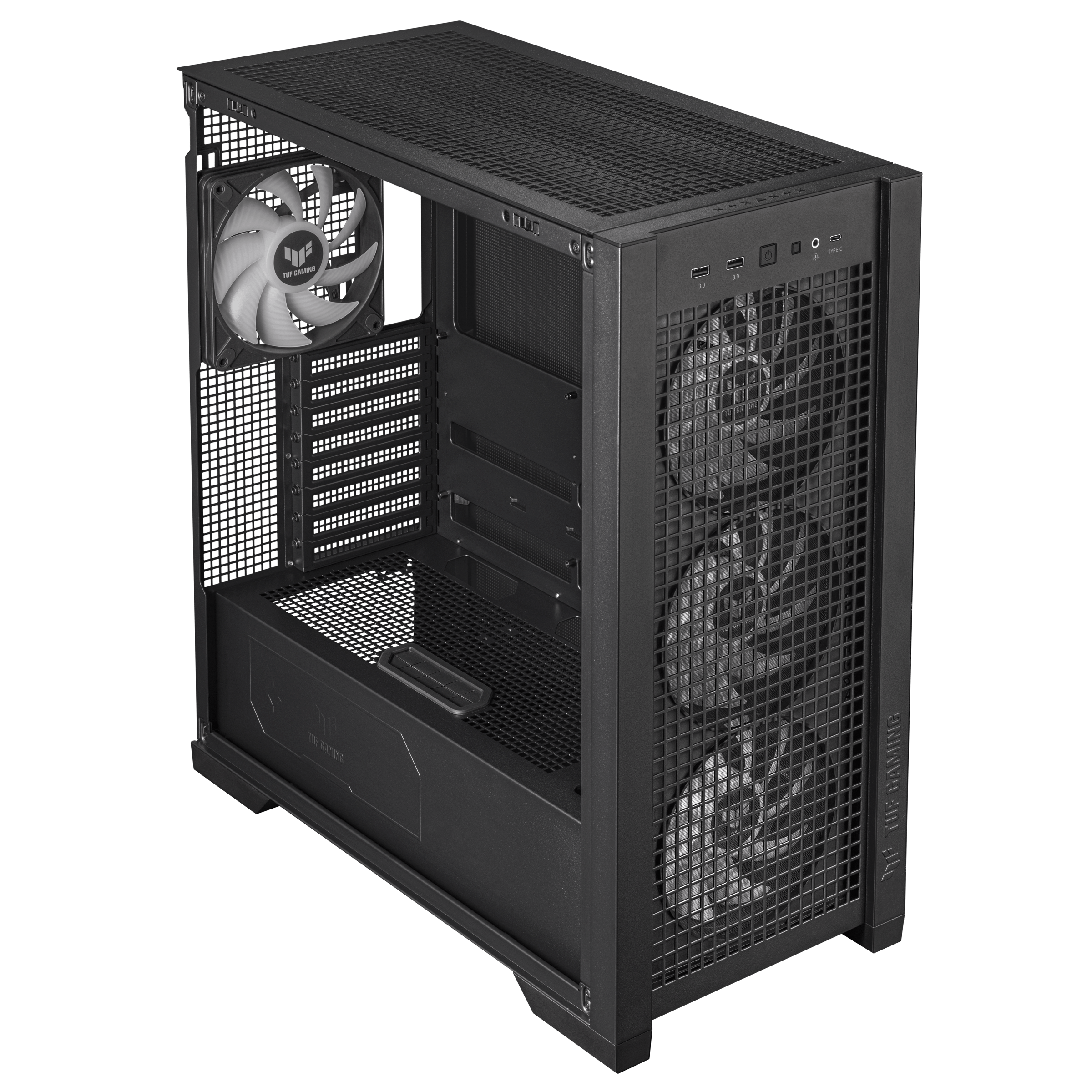 ASUS TUF Gaming GT302 TG ARGB ATX Midi-Tower Gehäuse schwarz