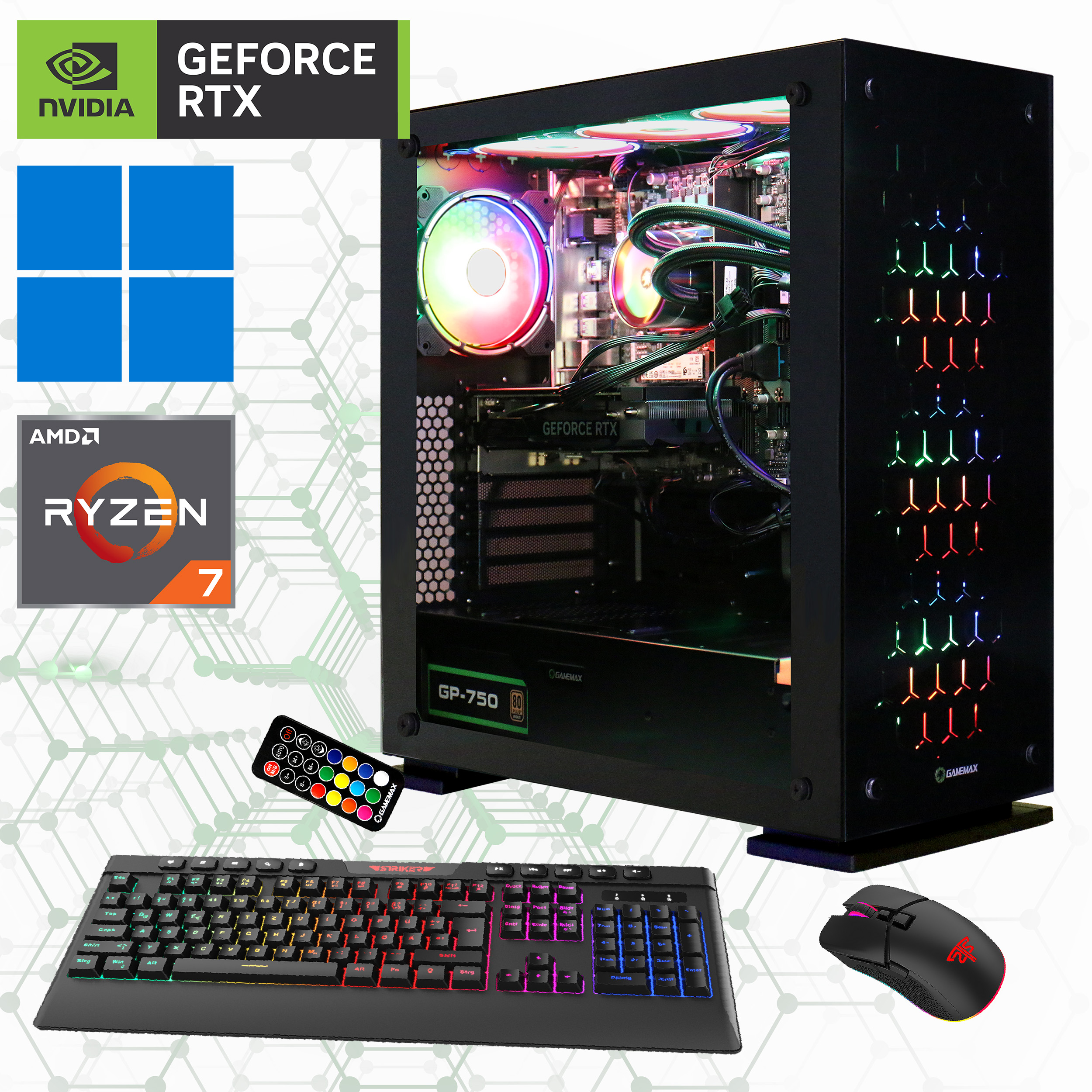 Hyrican Gamemax Onyx II 7313 R7-7800X3D 32GB/2TB SSD RTX 4080 Super W11