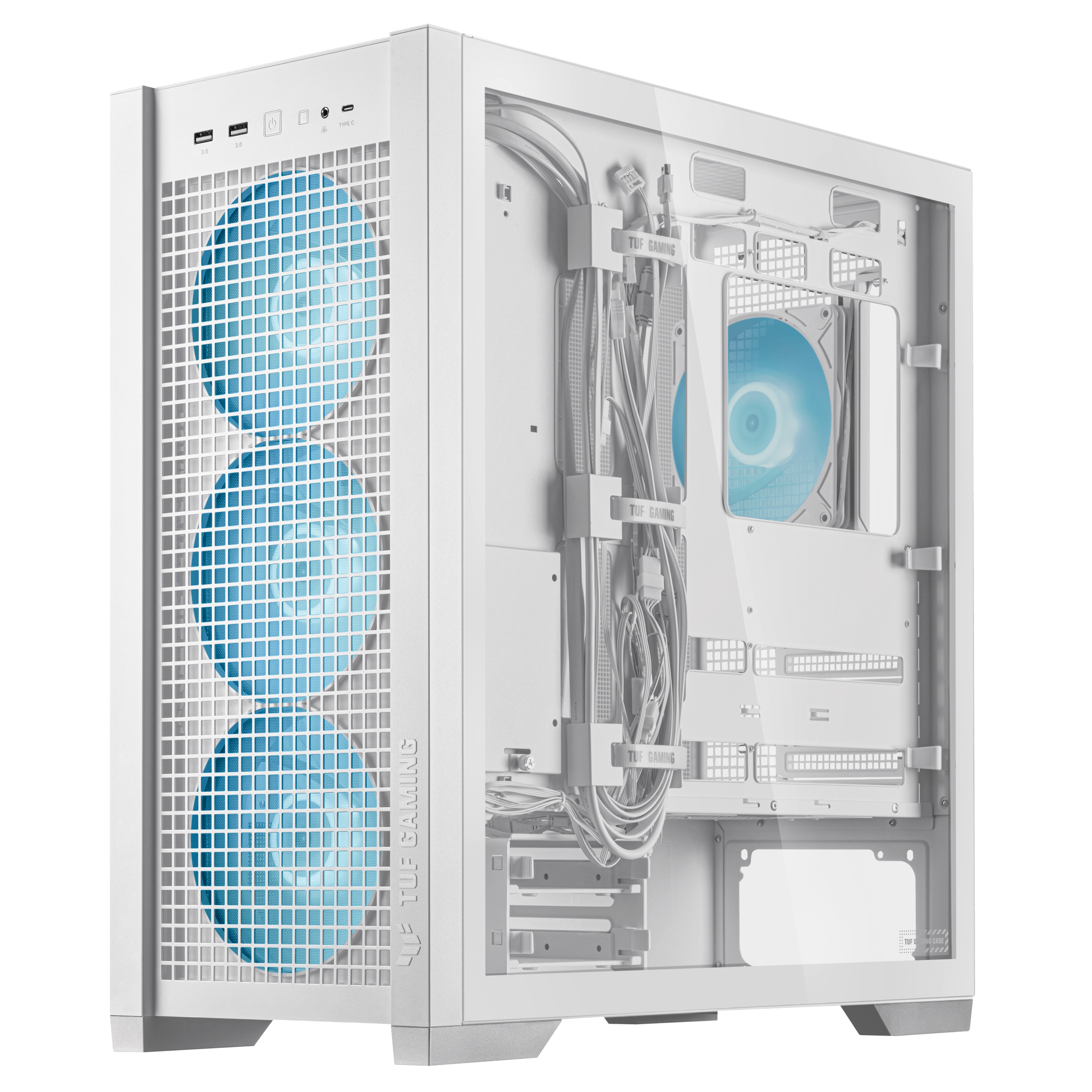 ASUS TUF Gaming GT302 TG ARGB ATX Midi-Tower Gehäuse weiss