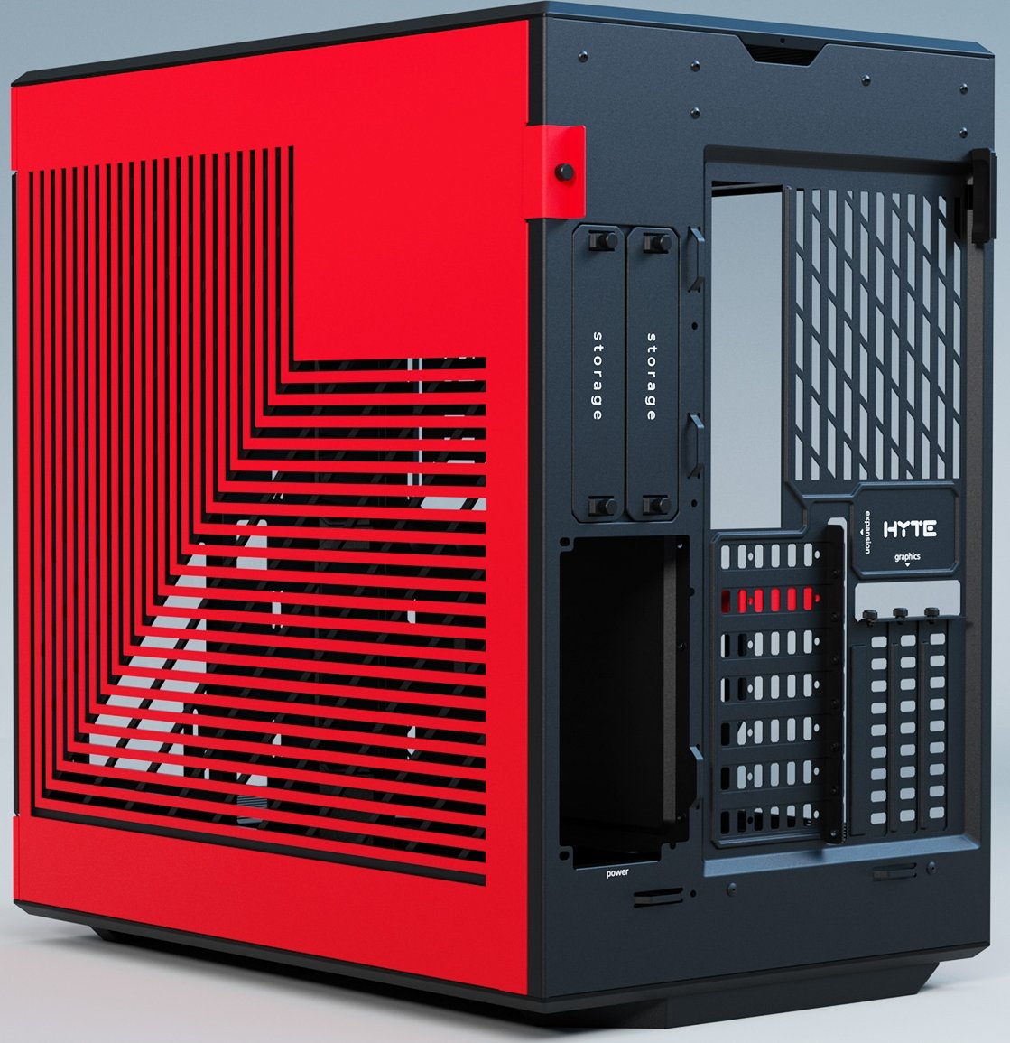 HYTE Y60 Red/Black Zweikammer ATX Midi Tower Gehäuse Seitenfenster